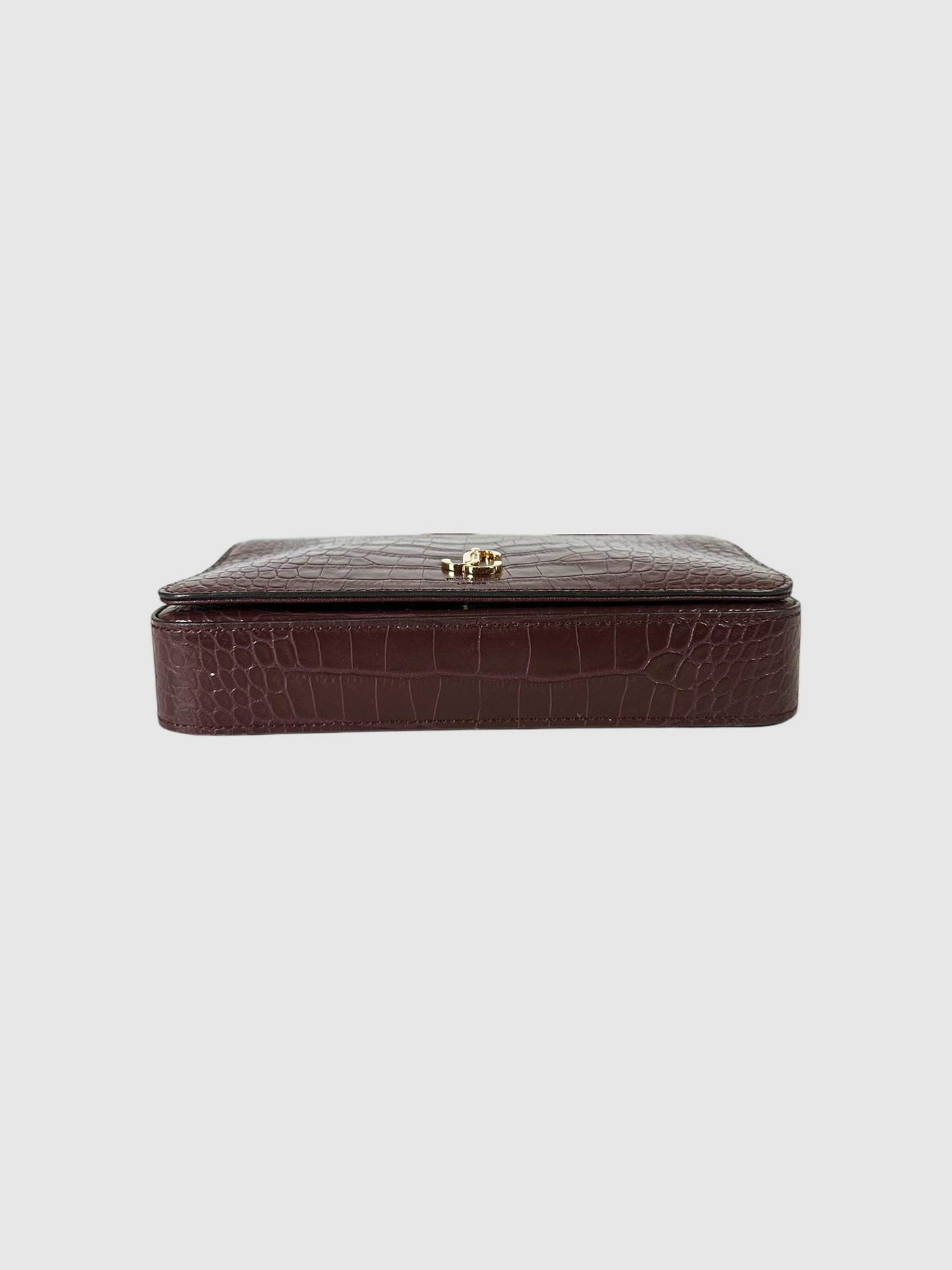 Croc-Embossed Palace Crossbody Bag