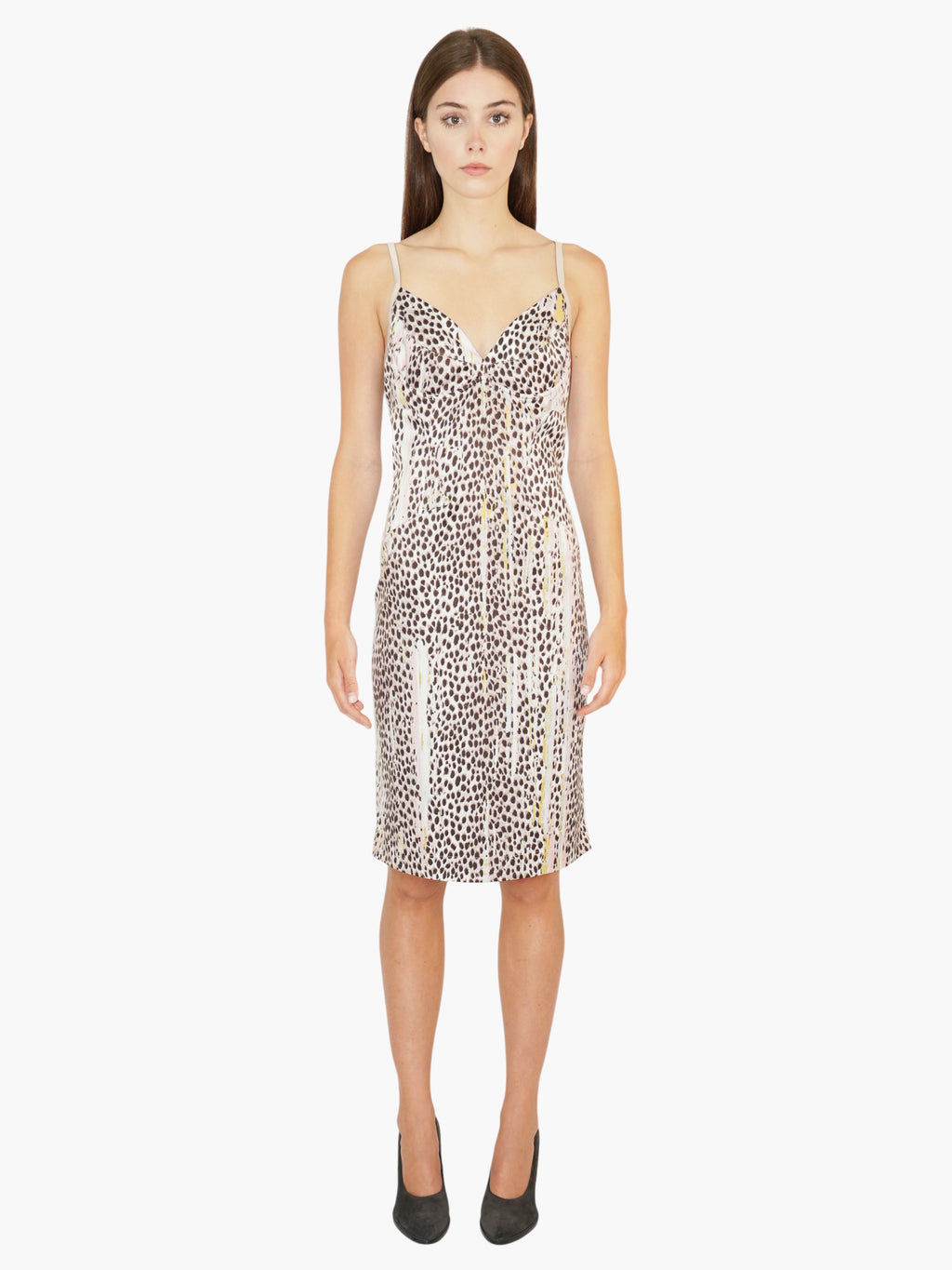 Satin Animal-Print Dress