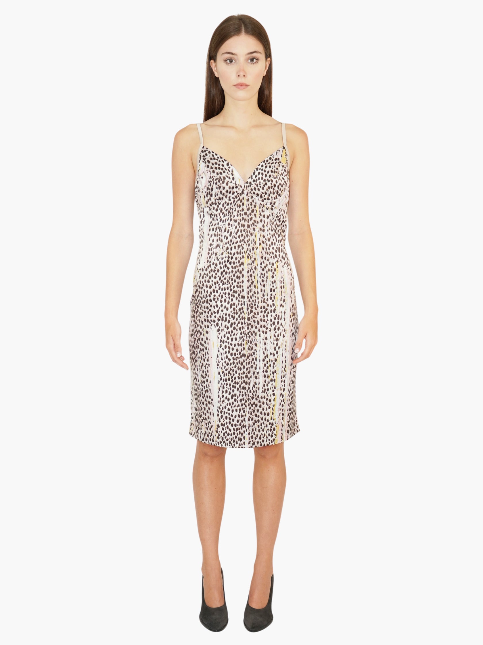 Satin Animal-Print Dress