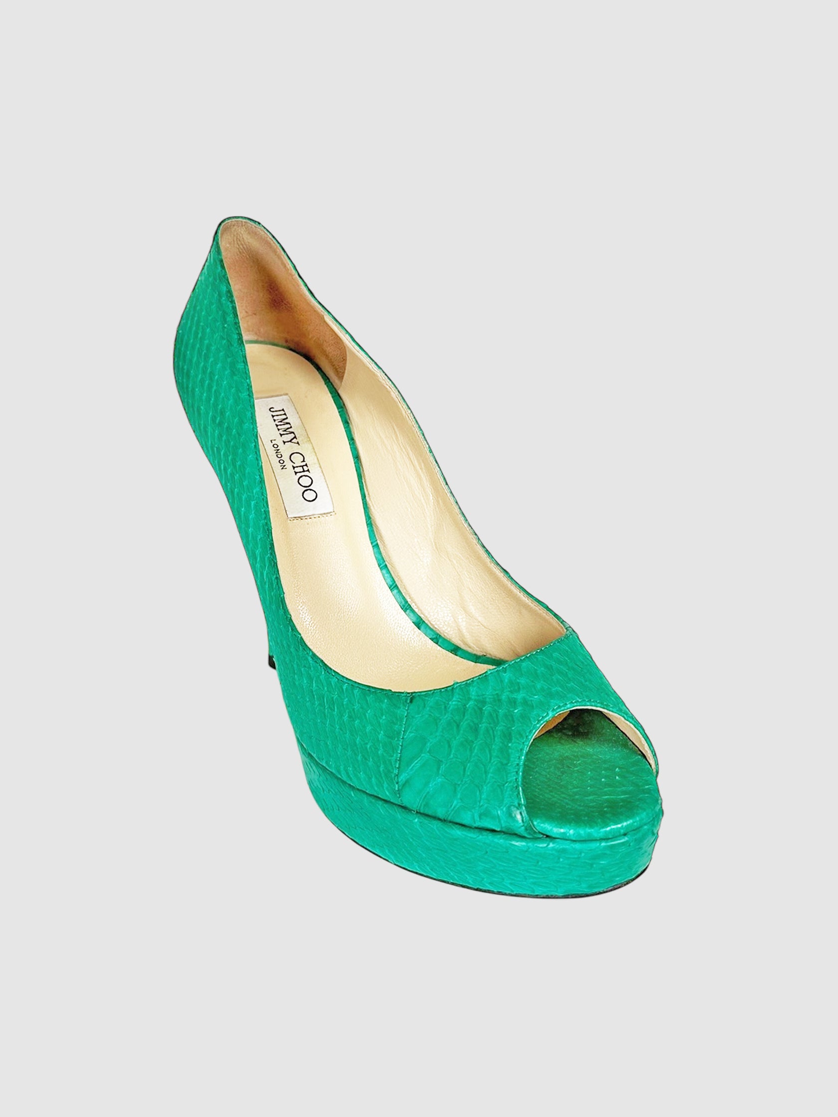 Python Leather Pumps