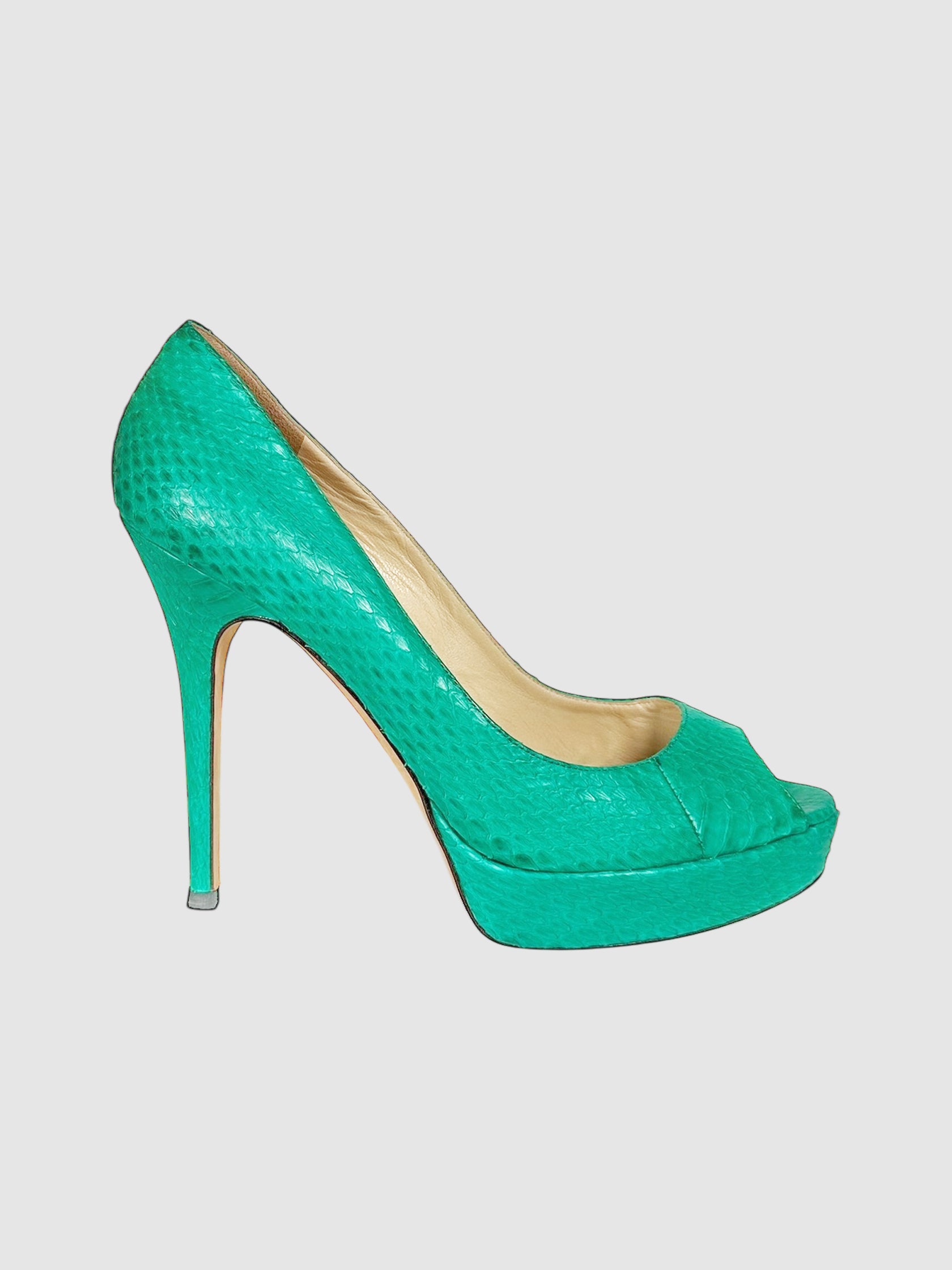 Python Leather Pumps