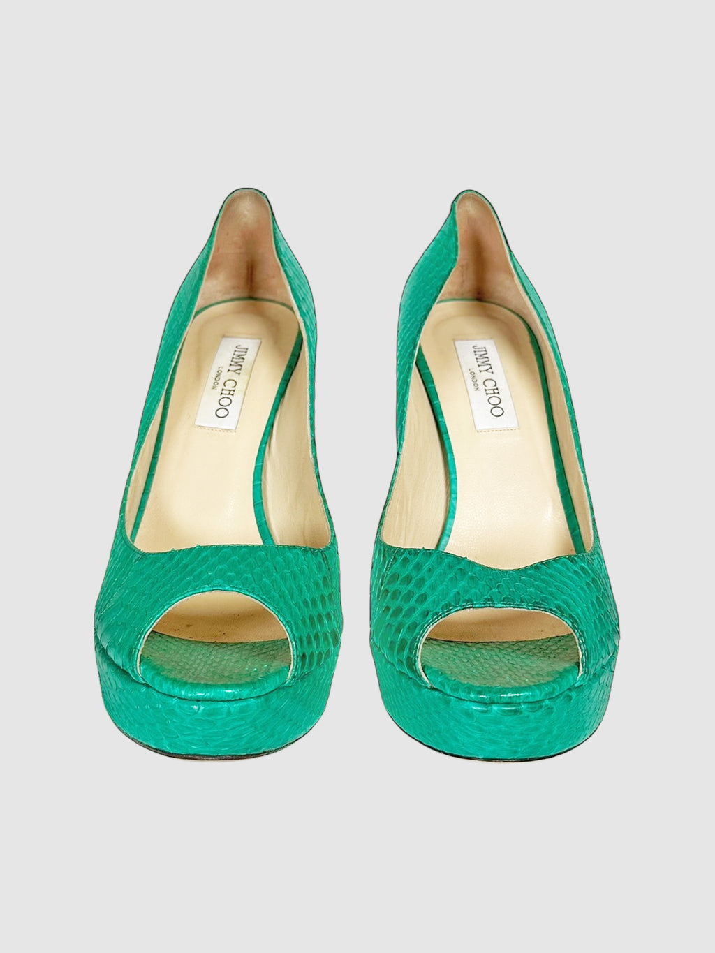 Python Leather Pumps