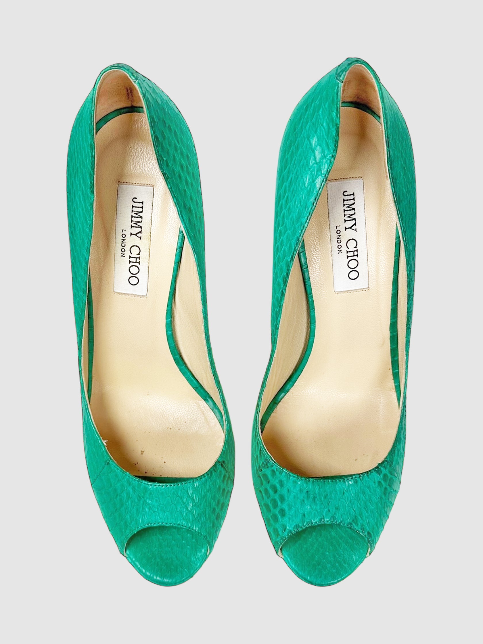 Python Leather Pumps