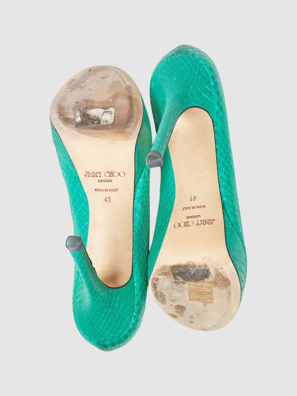 Python Leather Pumps