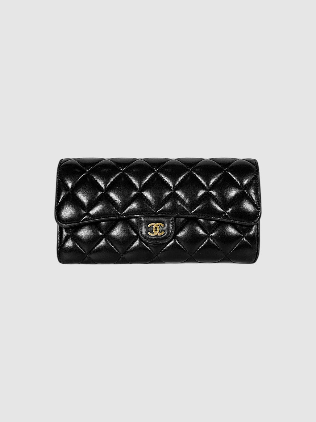 Chanel Black Quilted Lambskin Classic Flap Long Wallet Luxury Designer Resale Consignment Toronto Secondhand
