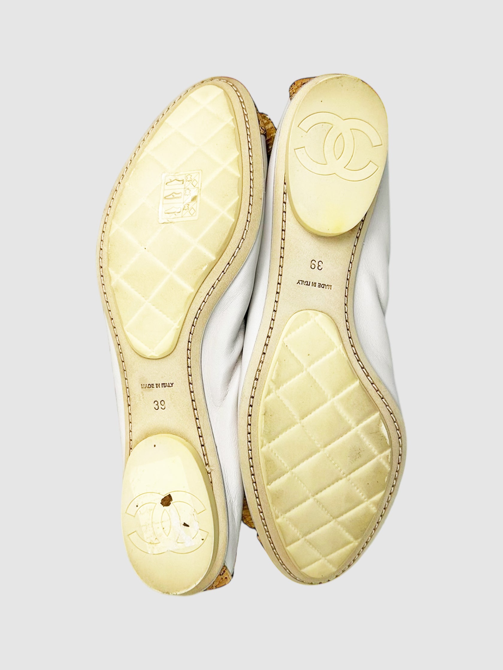 Raffia Camellia Flats