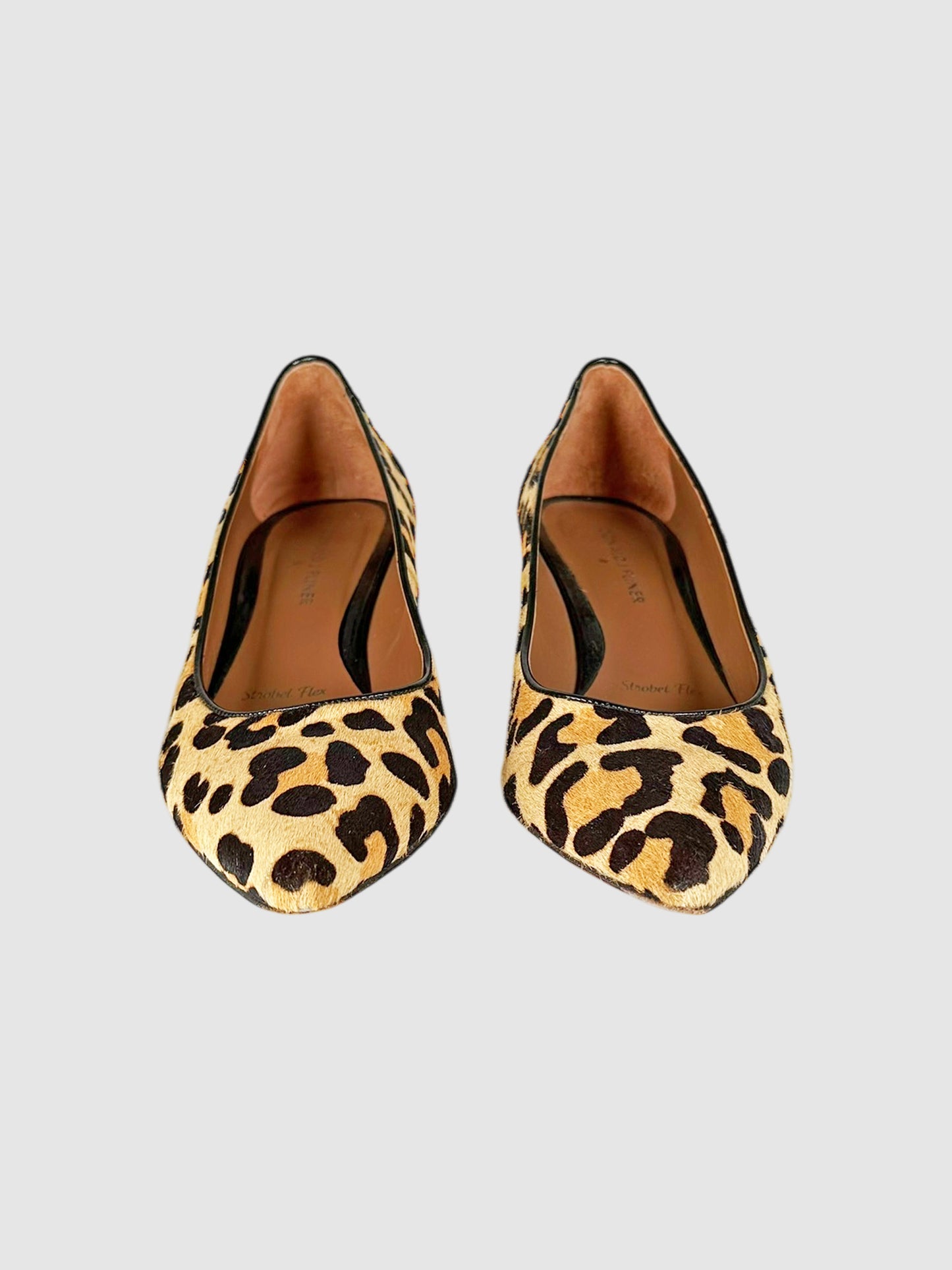 Calf Hair Leopard Print Kitten Heels - Size 9.5