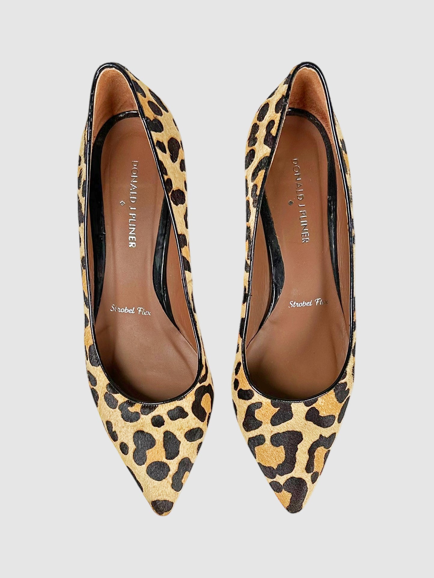 Calf Hair Leopard Print Kitten Heels - Size 9.5