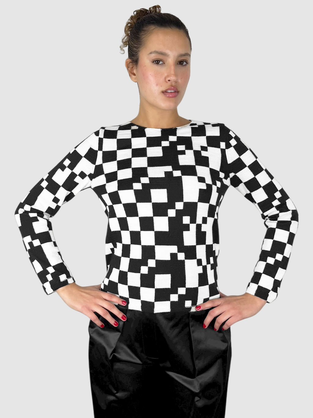 Wool Checkered Top
