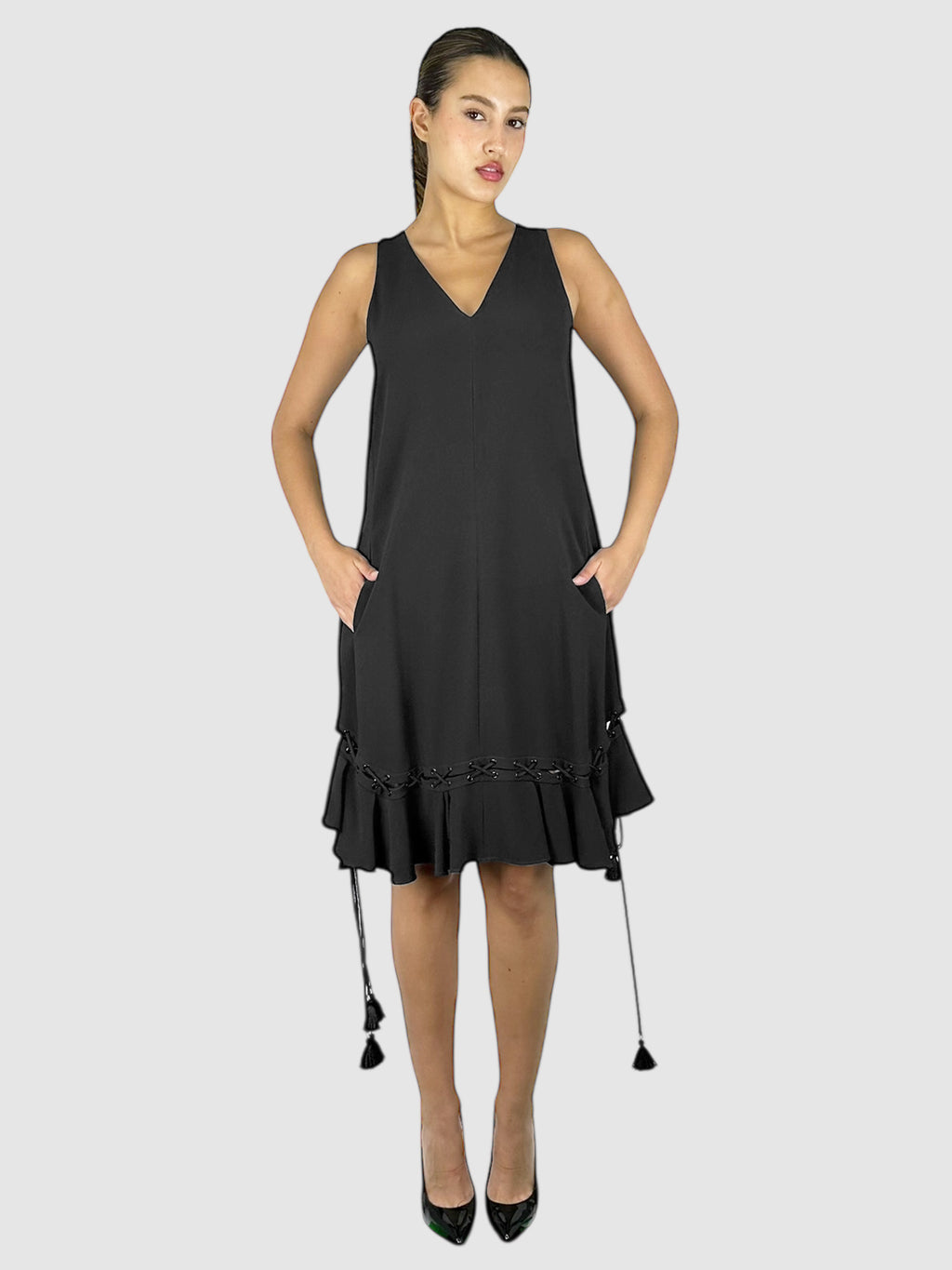V-Neck Midi Dress