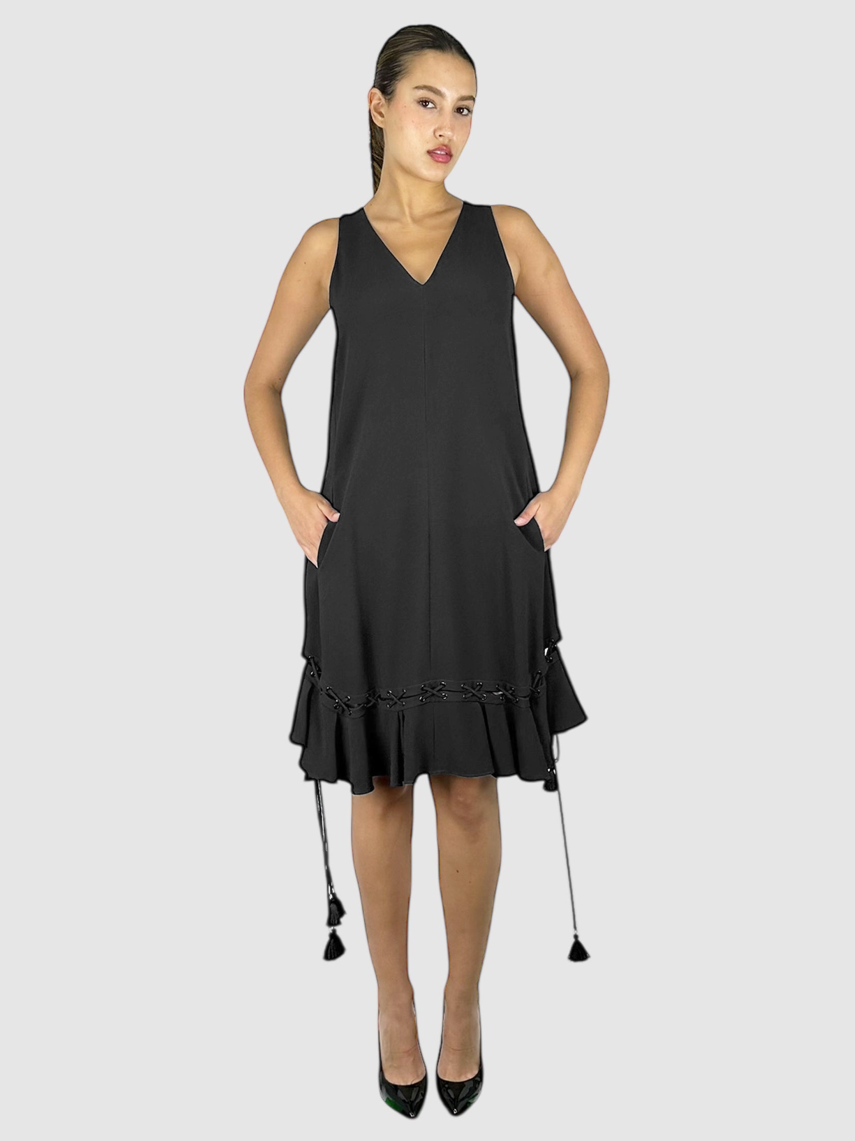 V-Neck Midi Dress