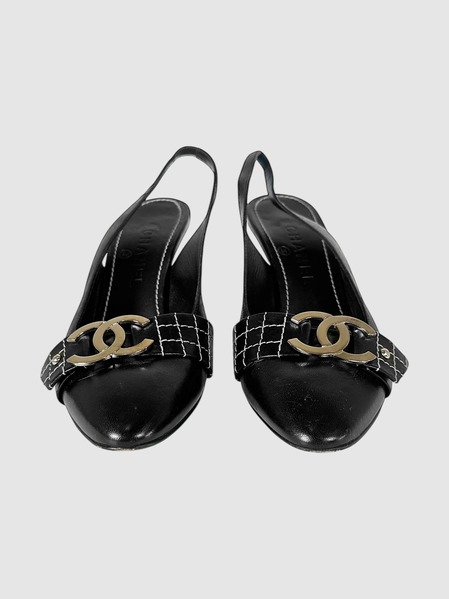 CC Buckle Slingback Pumps - Size 38.5