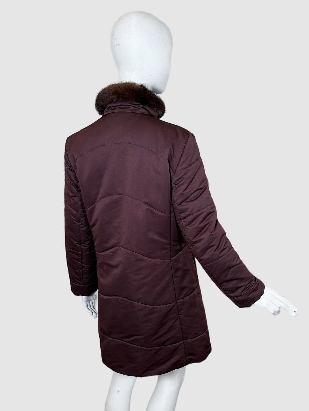 Loro Piana Quilted Coat with Mink Trim - Size 46