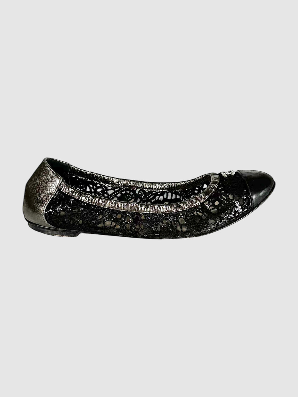 Lace CC Cap Toe Flats - Size 38