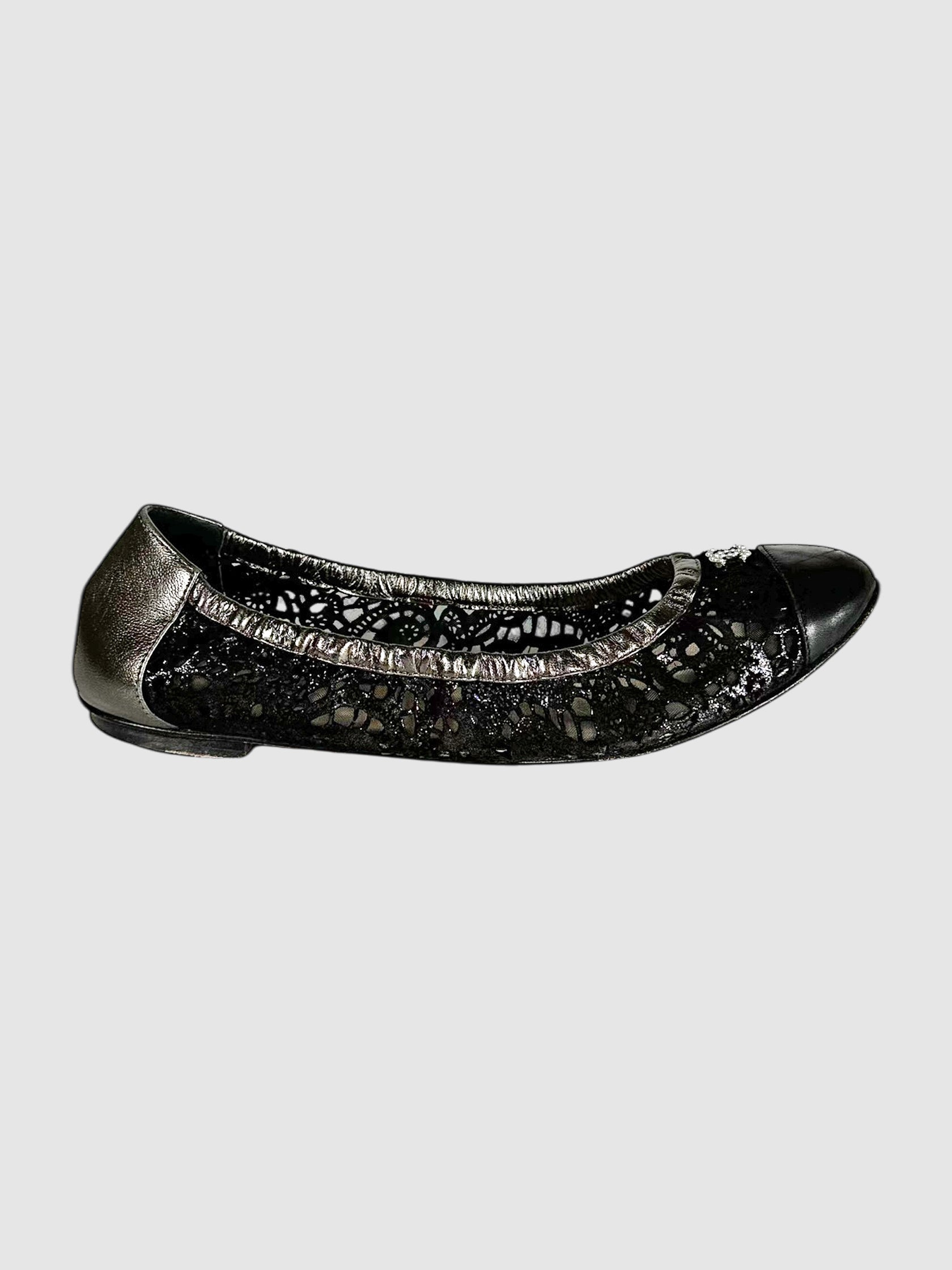 Lace CC Cap Toe Flats - Size 38