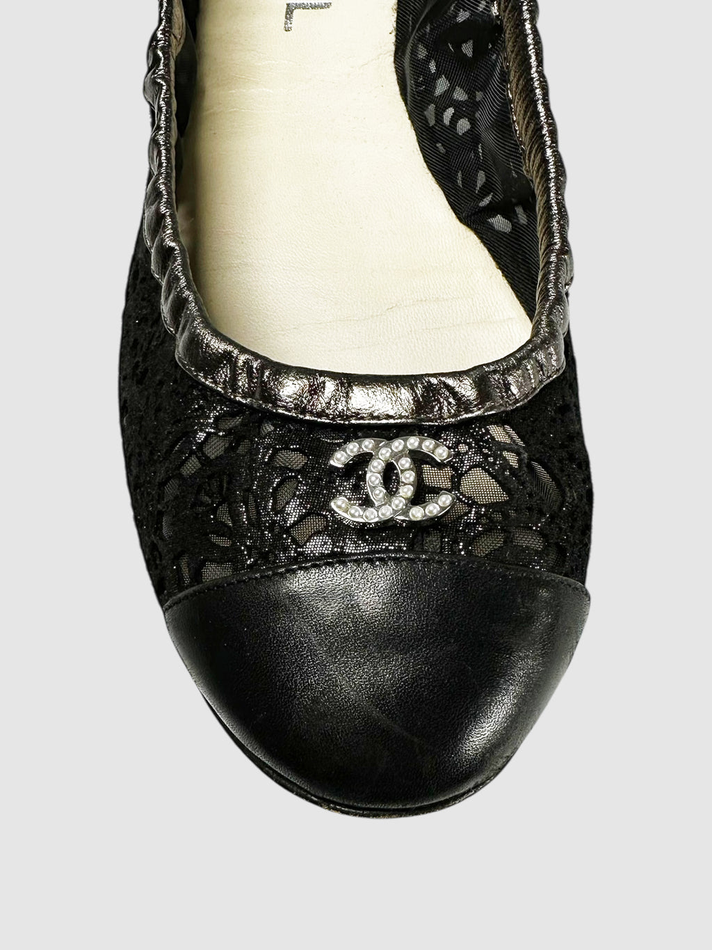 Lace CC Cap Toe Flats - Size 38