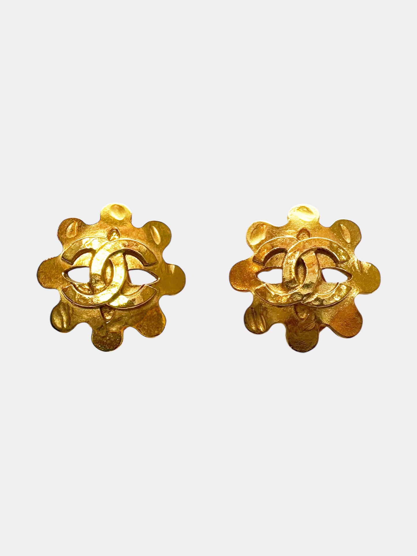 1994 CC Flower Clip-On Earrings