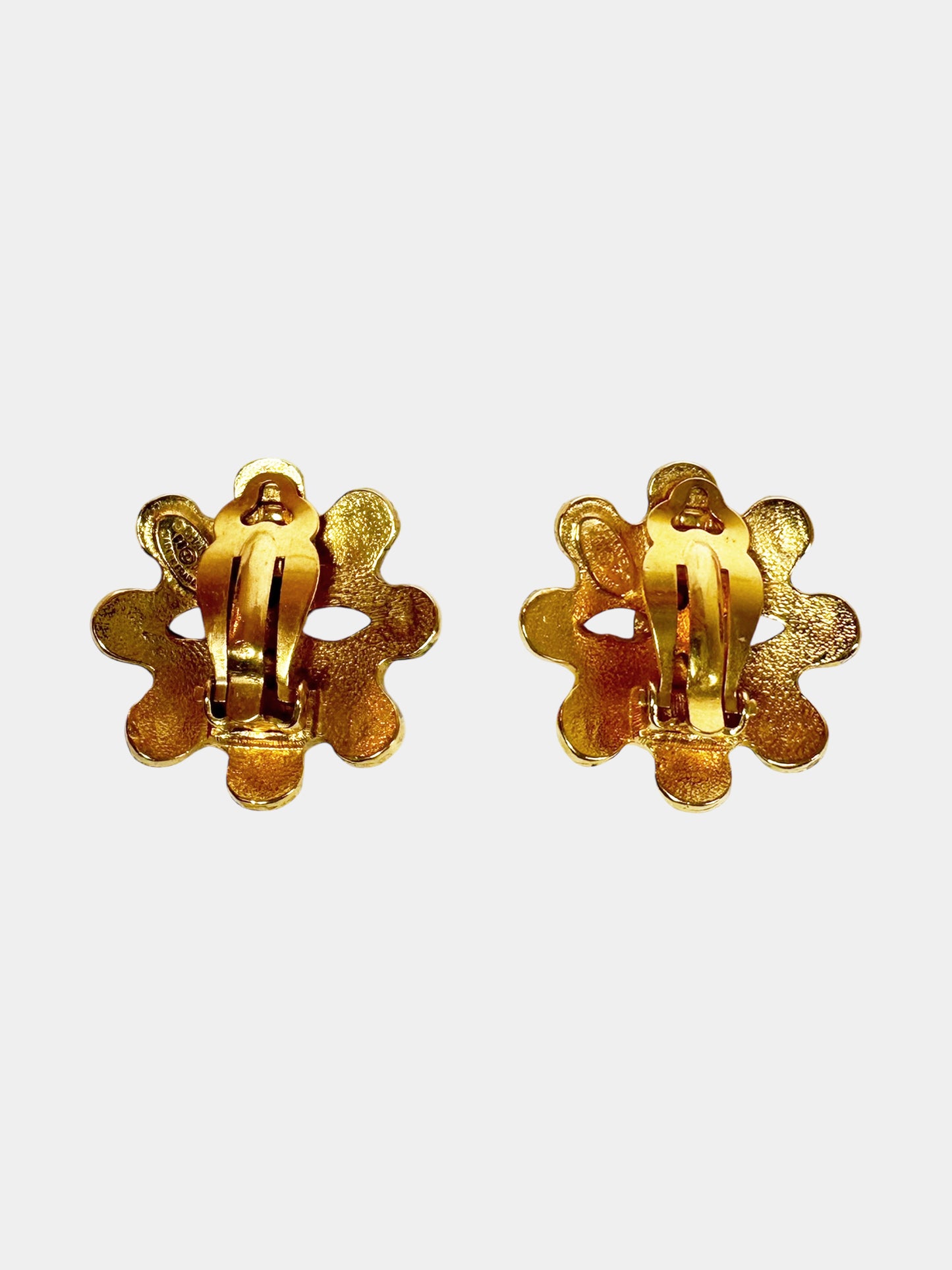 1994 CC Flower Clip-On Earrings