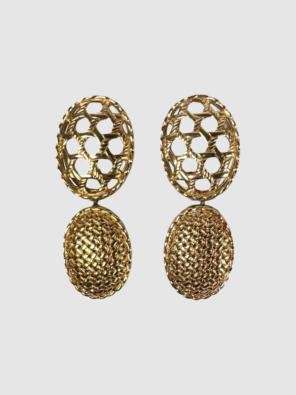 Cannage Drop Clip-On Earrings