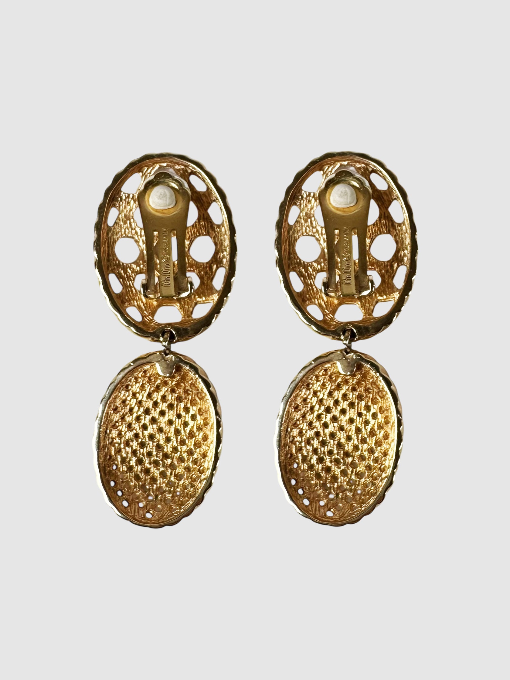 Cannage Drop Clip-On Earrings