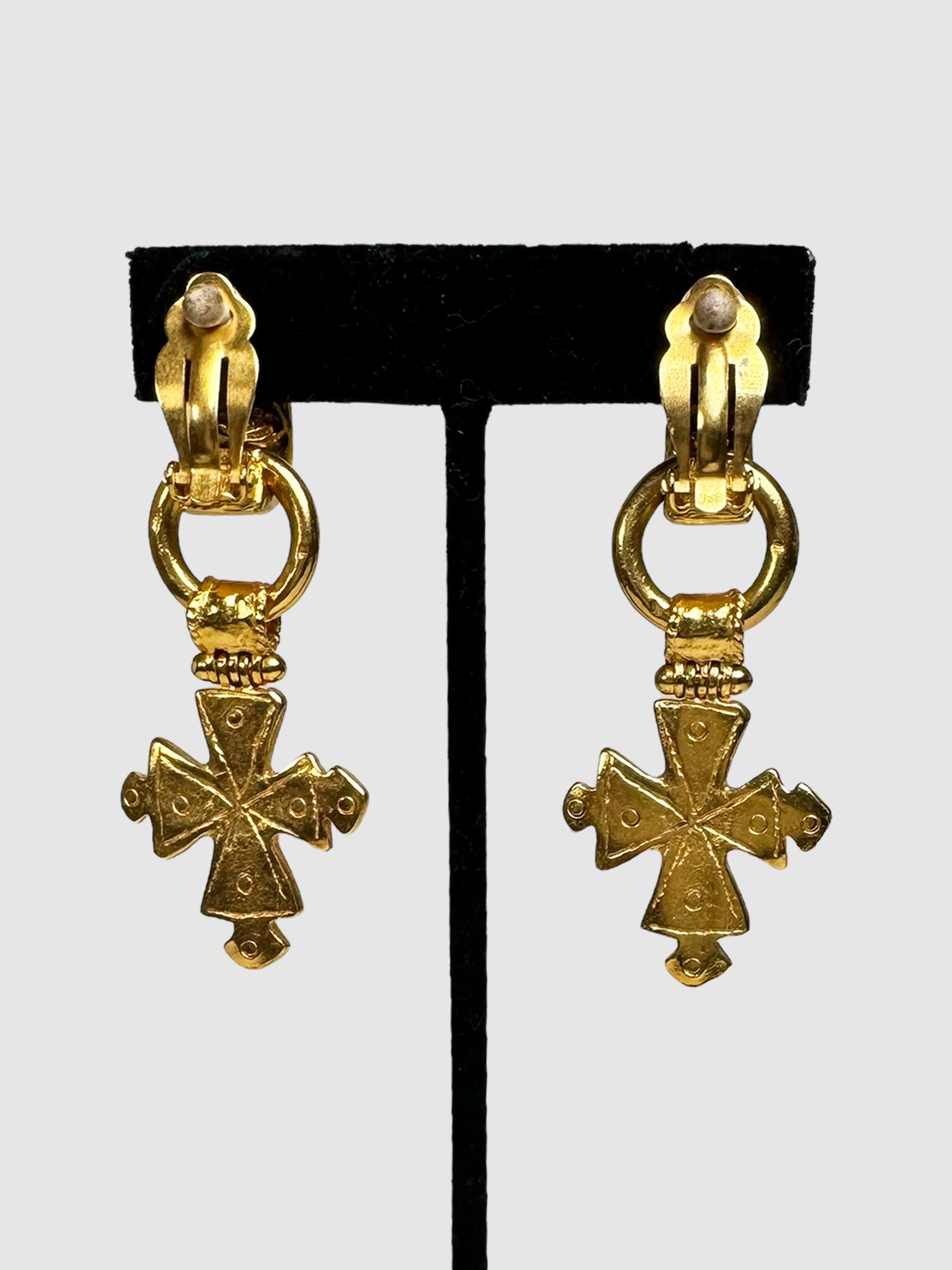 1994 Maltese Cross Clip-On Earrings
