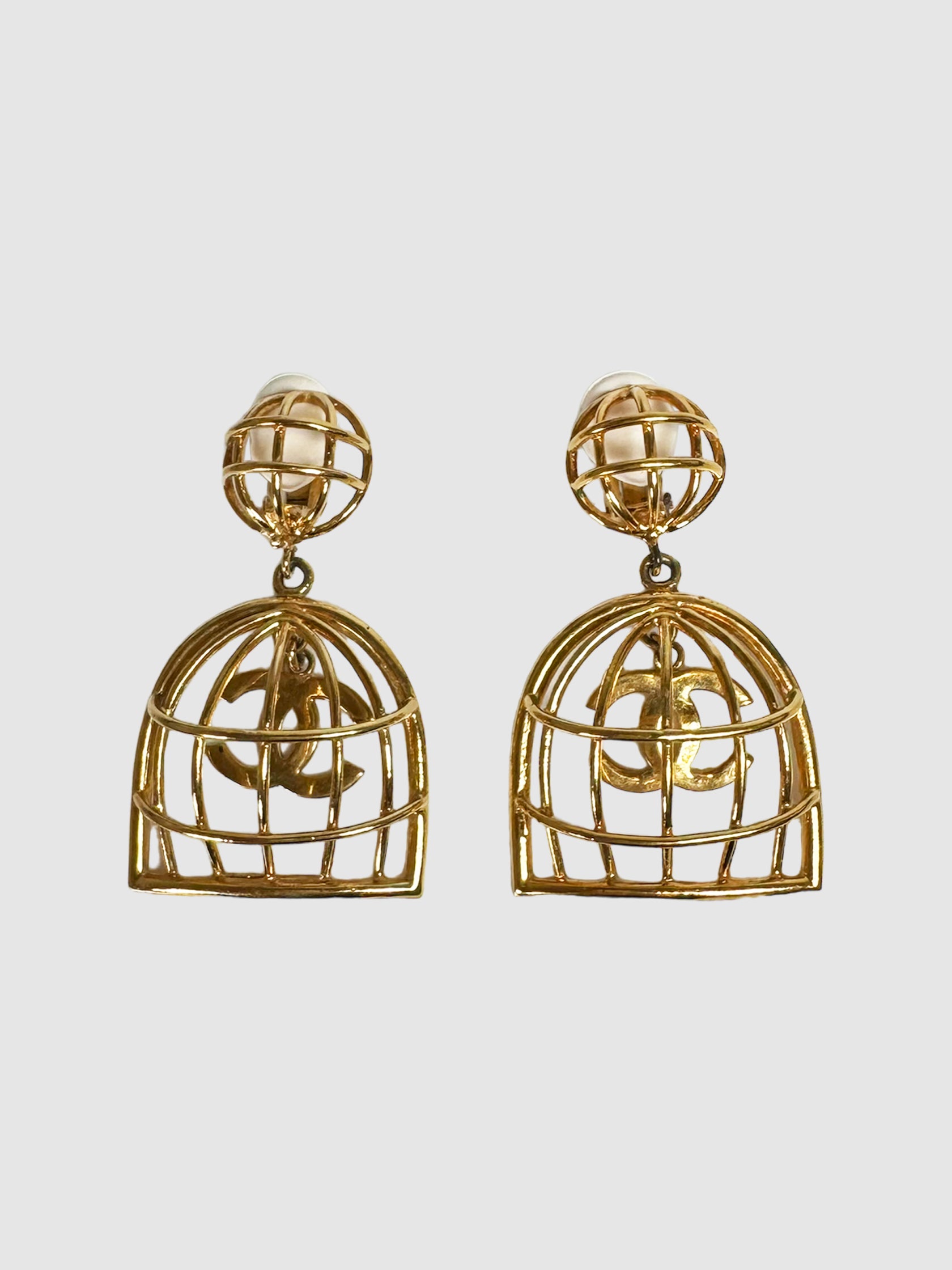1993 Bird Cage Clip-On Earrings