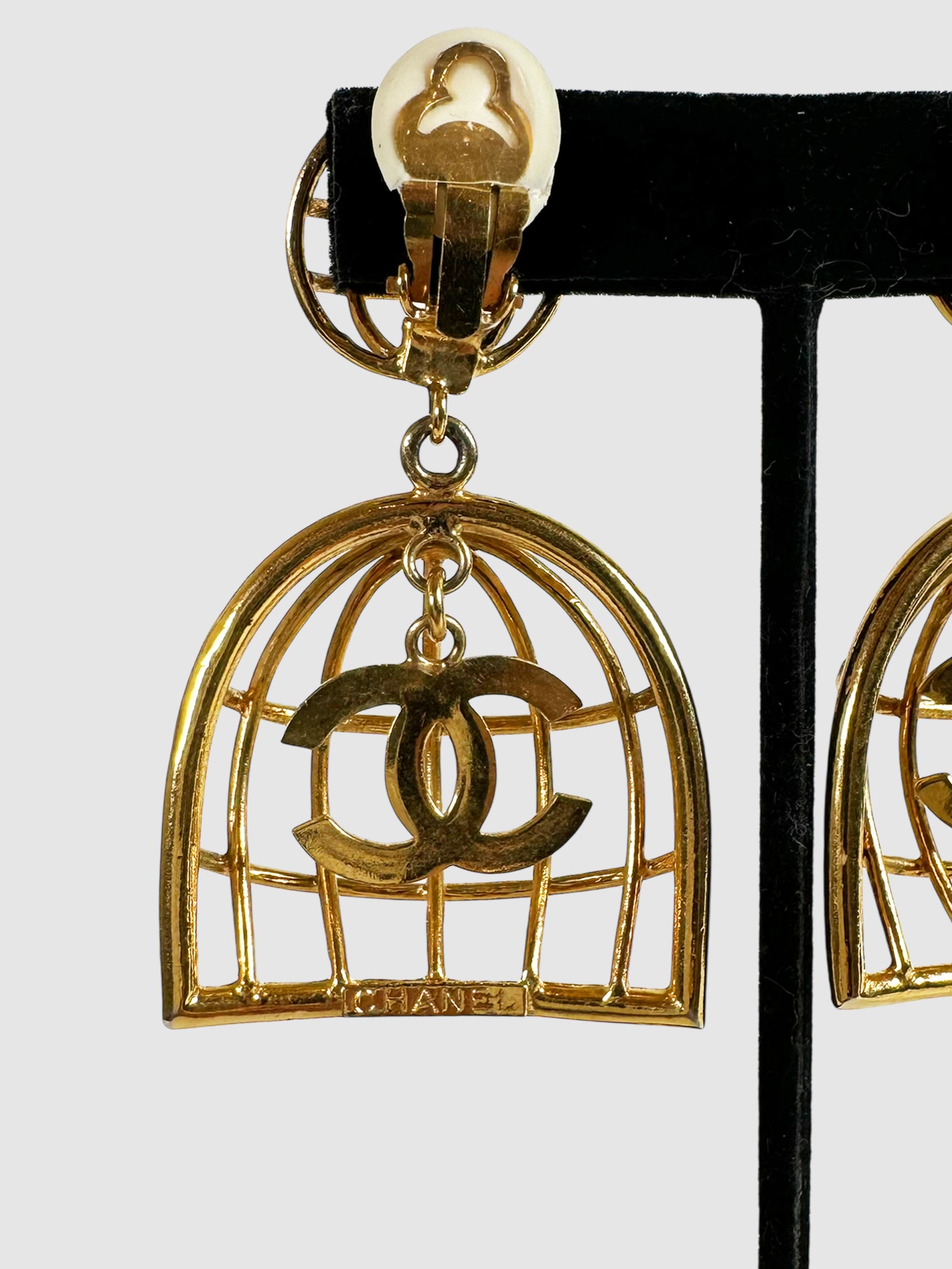 1993 Bird Cage Clip-On Earrings