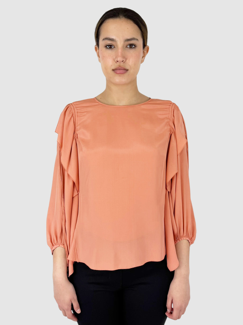 Silk Ruffled Top