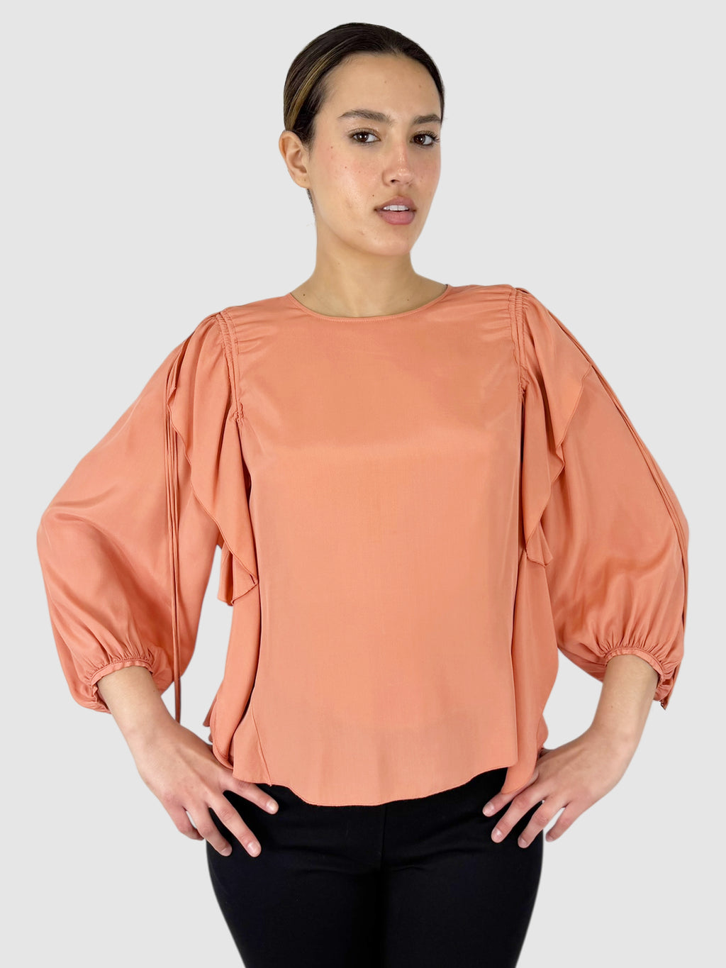 Silk Ruffled Top