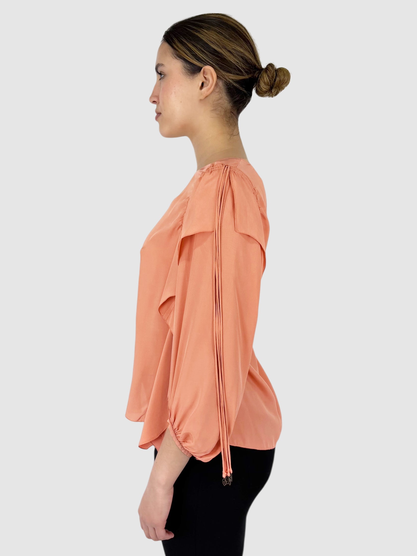 Silk Ruffled Top