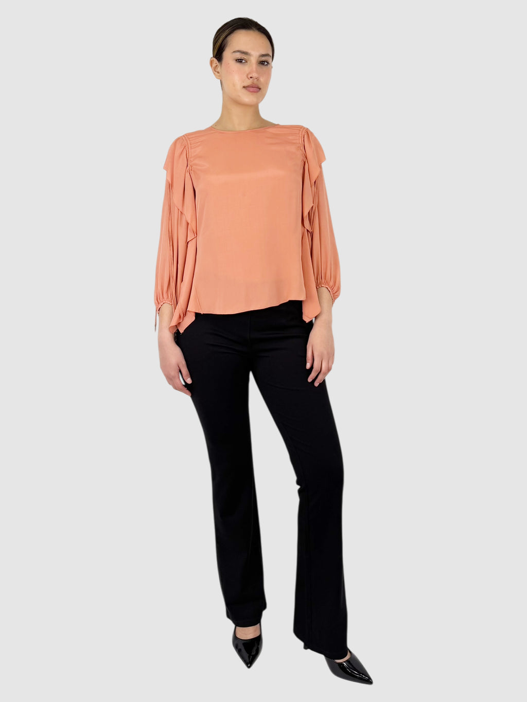 Silk Ruffled Top