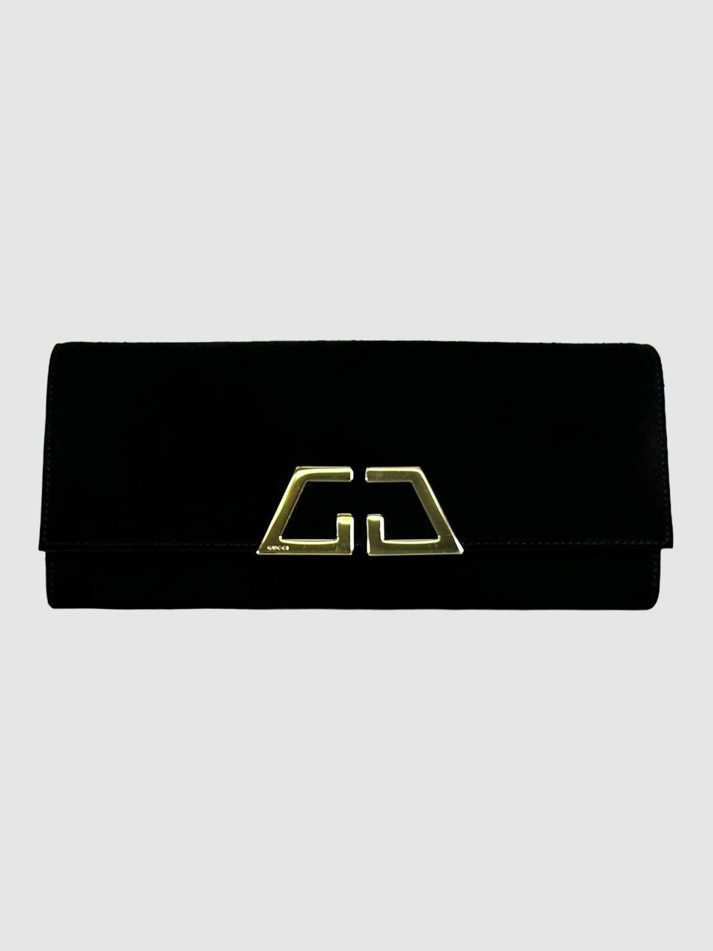 Gucci Suede Logo Clutch Consignment Secondhand Designer Luxury Resale Toronto Trendy