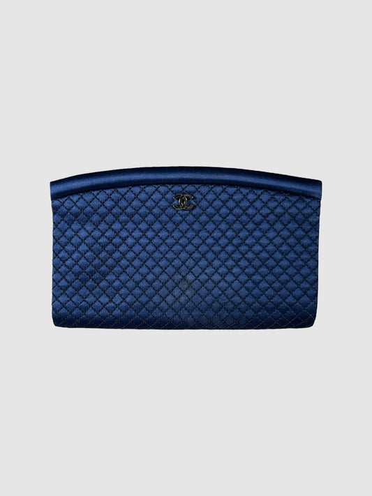 Quilted Satin Frame Clutch