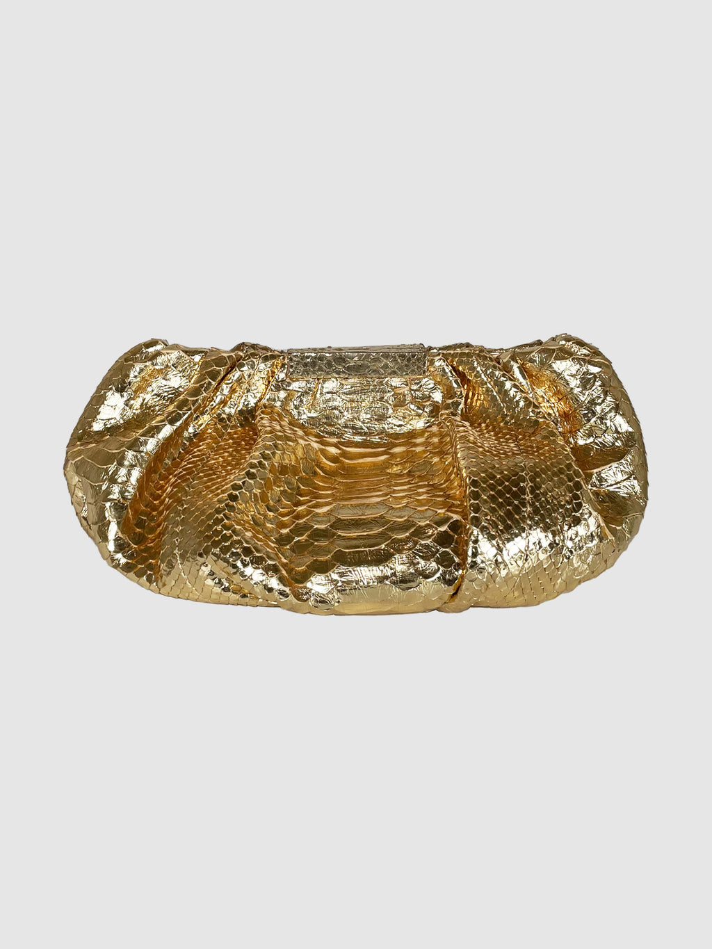 Croc Embossed Metallic Clutch