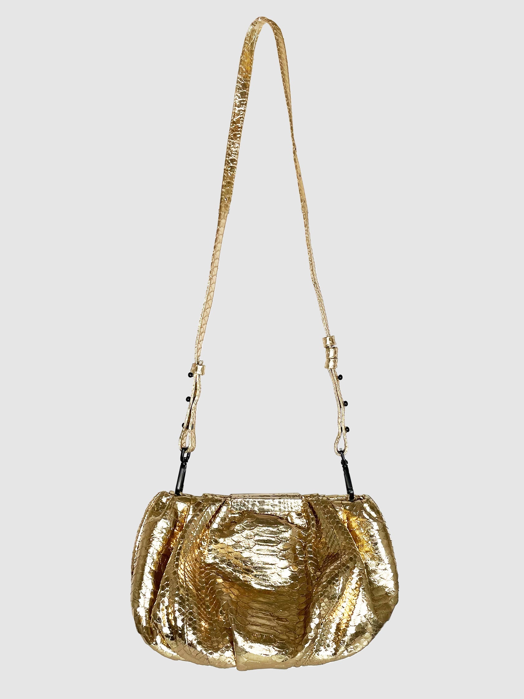 Croc Embossed Metallic Clutch