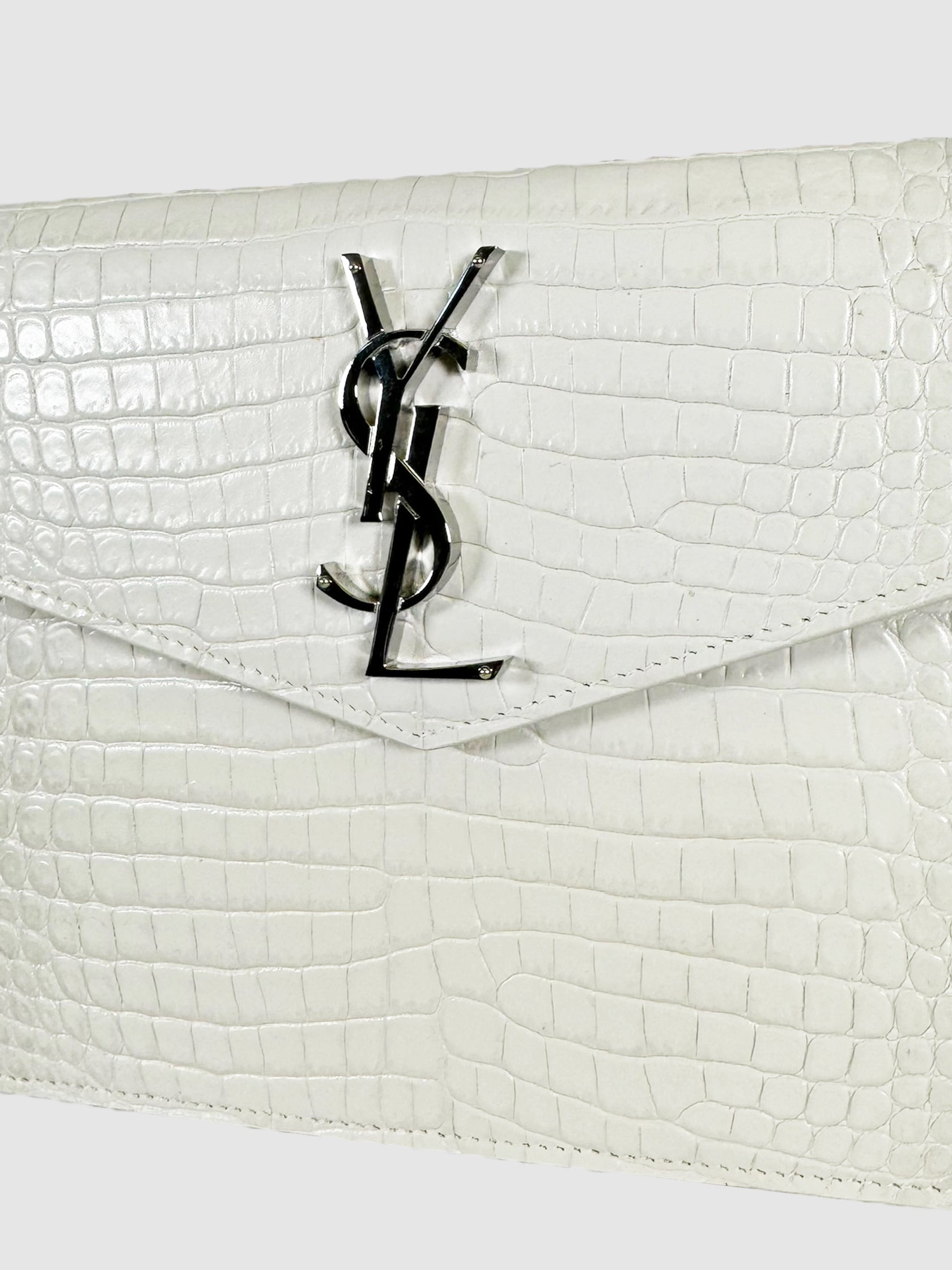 Croc Embossed Uptown Clutch