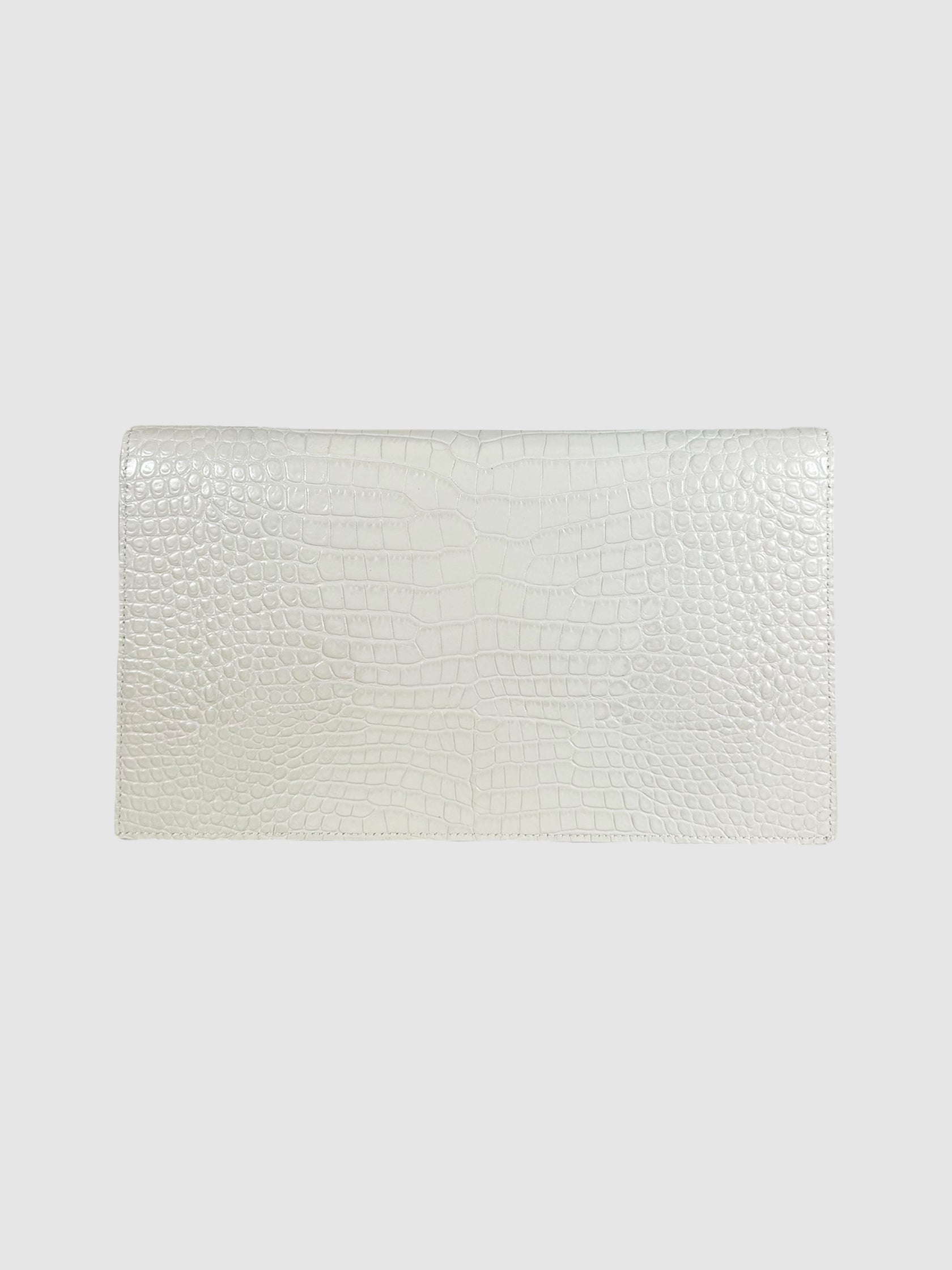 Croc Embossed Uptown Clutch