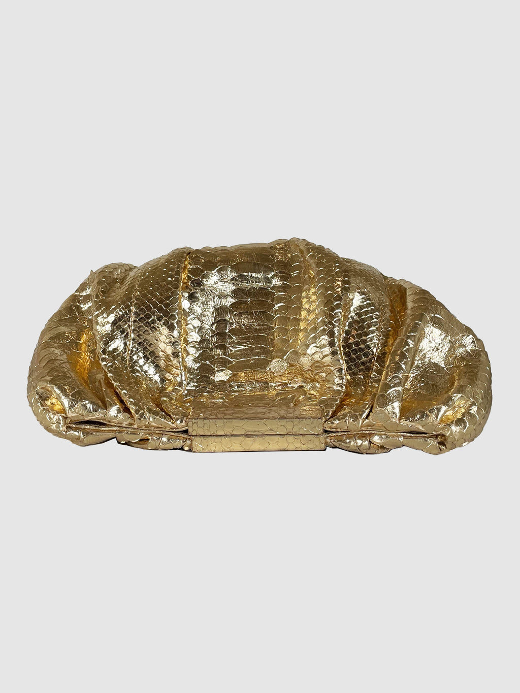 Croc Embossed Metallic Clutch