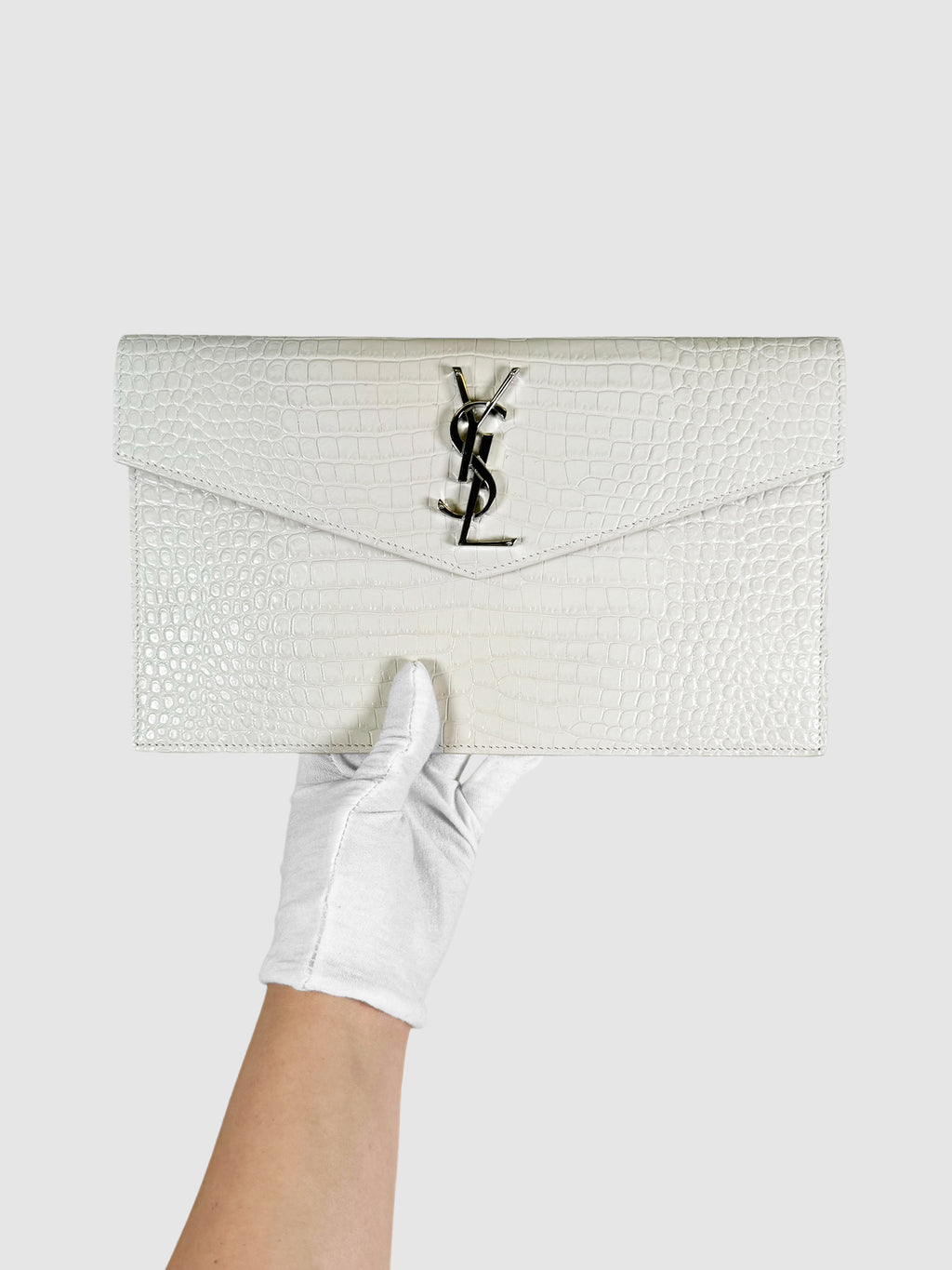Croc Embossed Uptown Clutch