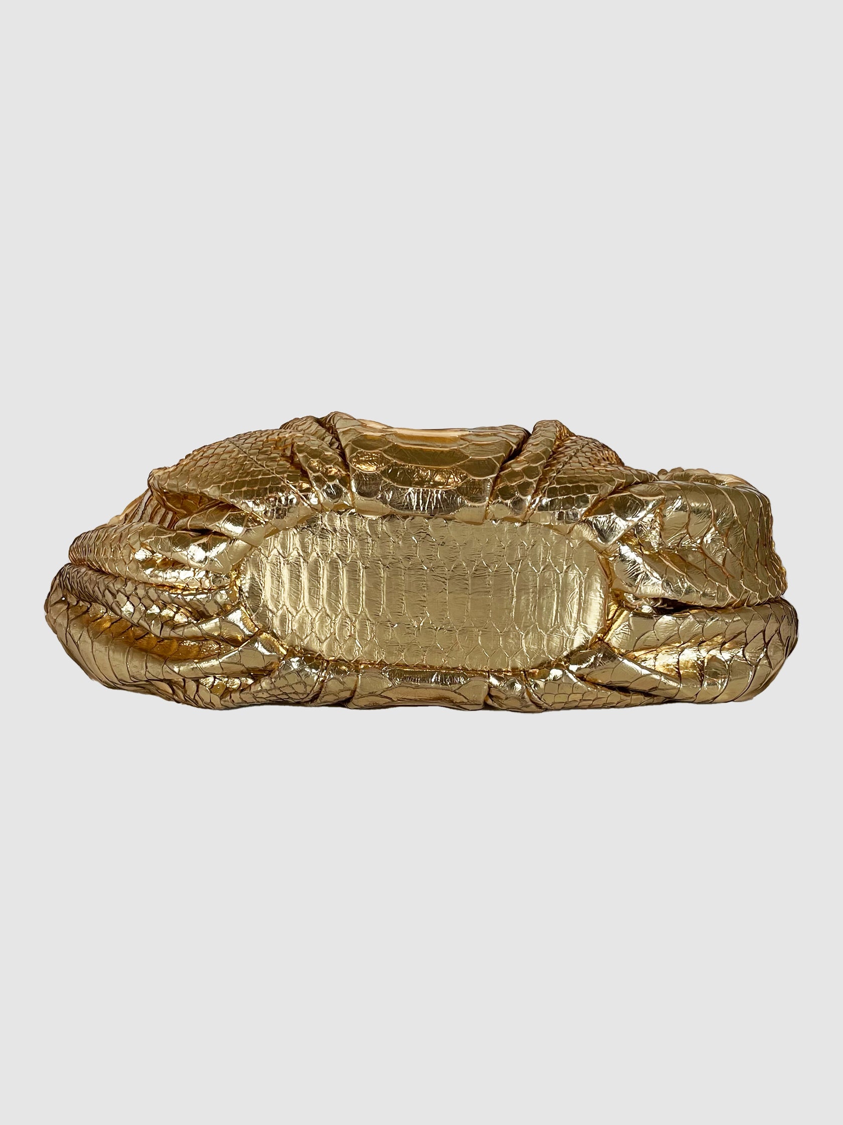 Croc Embossed Metallic Clutch