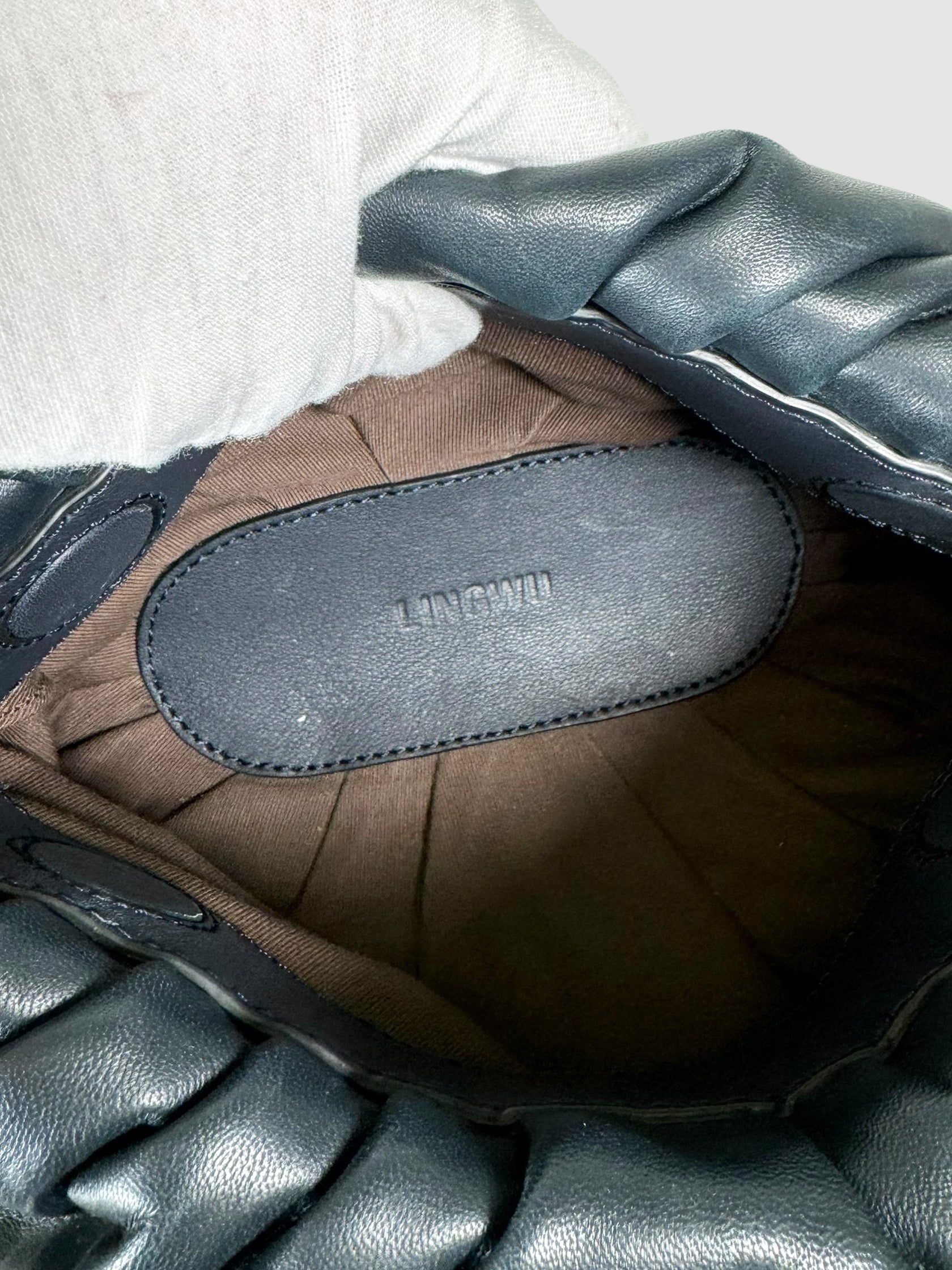 Medium Gathered Leather Clutch