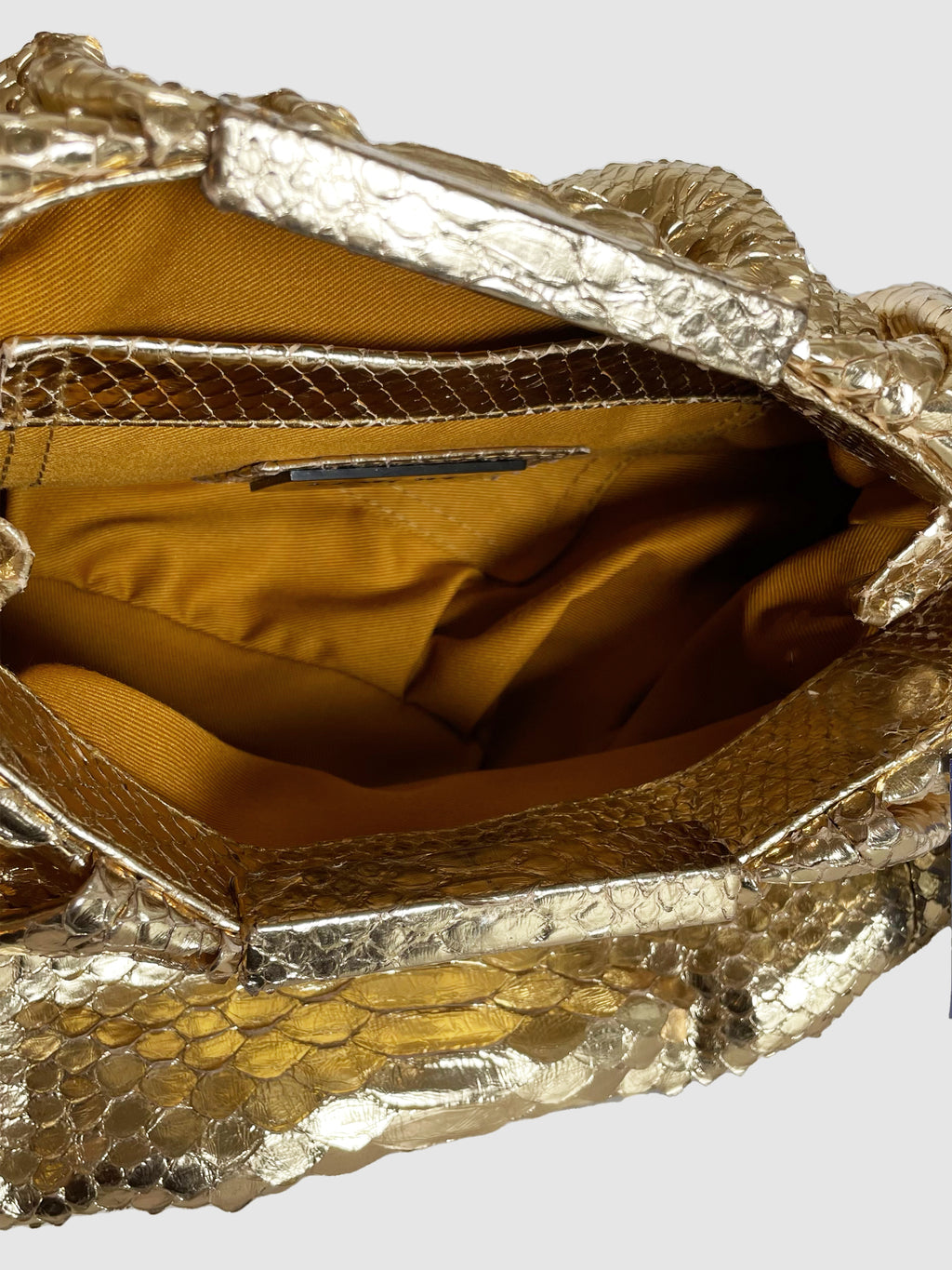 Croc Embossed Metallic Clutch