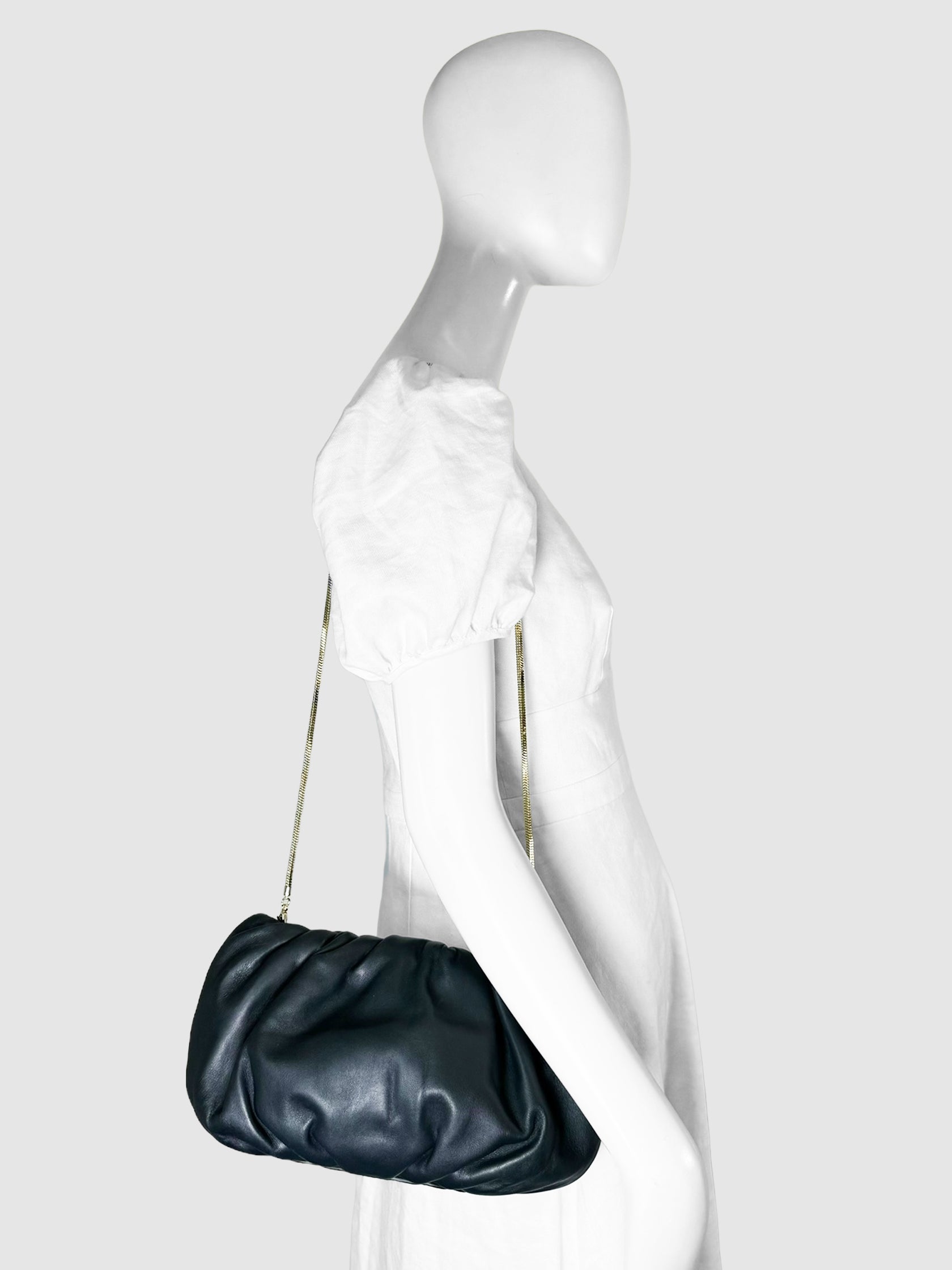 Medium Gathered Leather Clutch