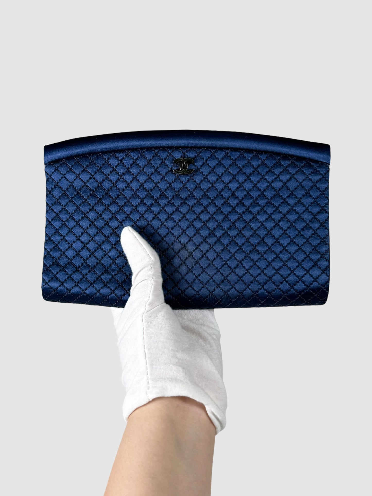 Quilted Satin Frame Clutch