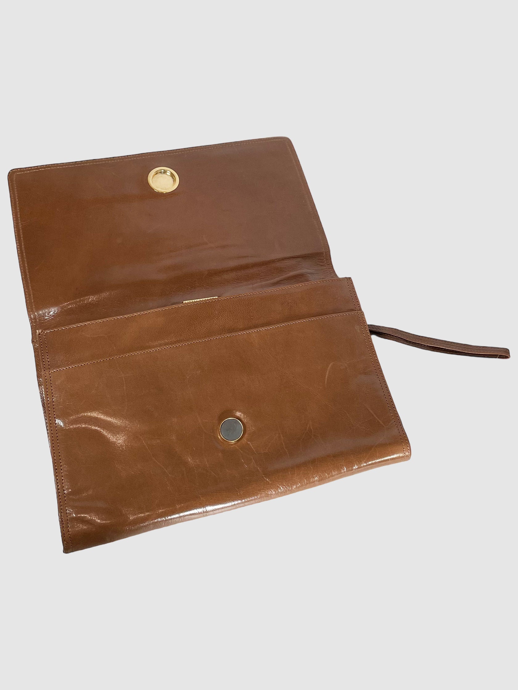 Leather Clutch with Wristlet