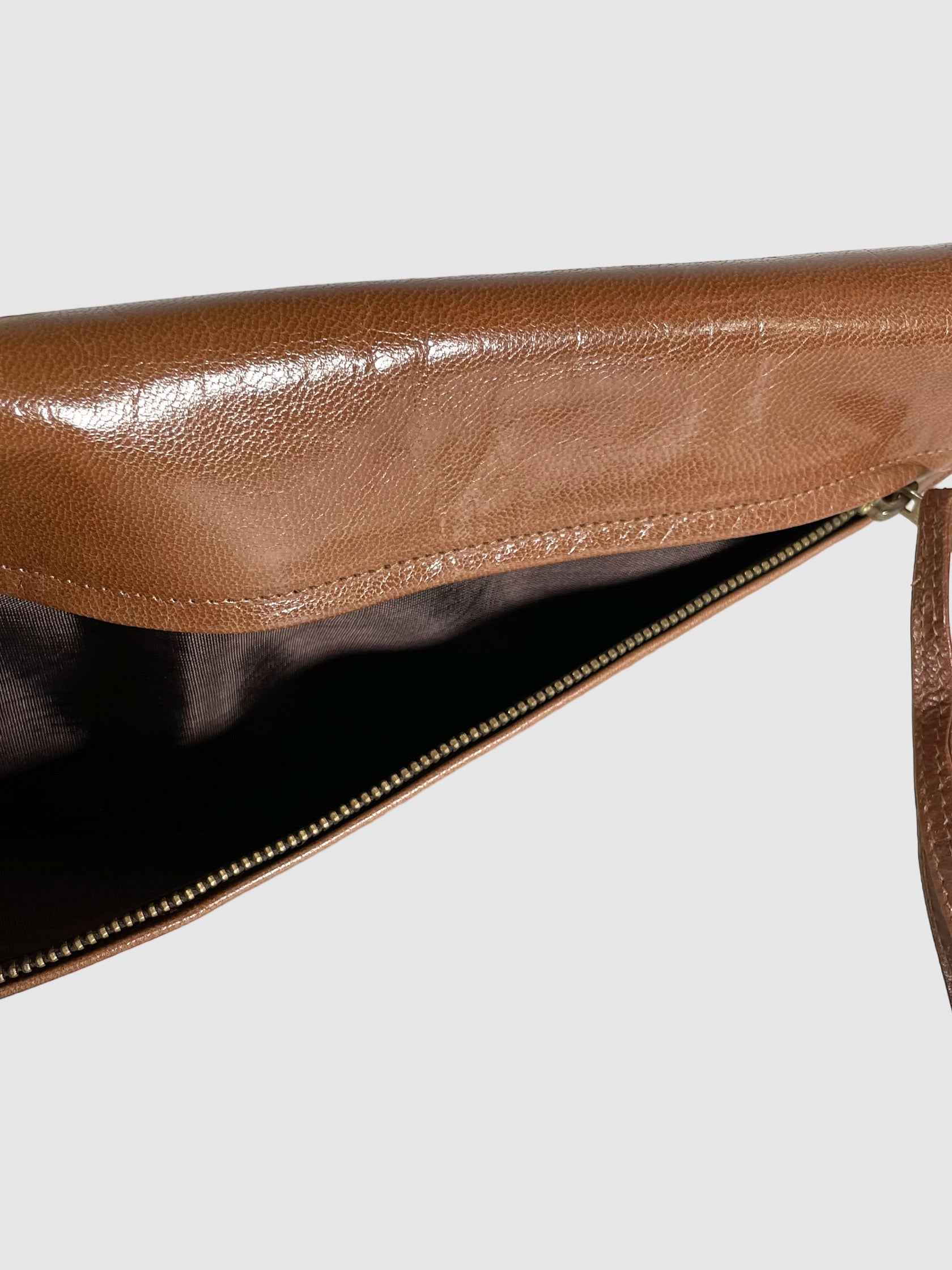 Leather Clutch with Wristlet