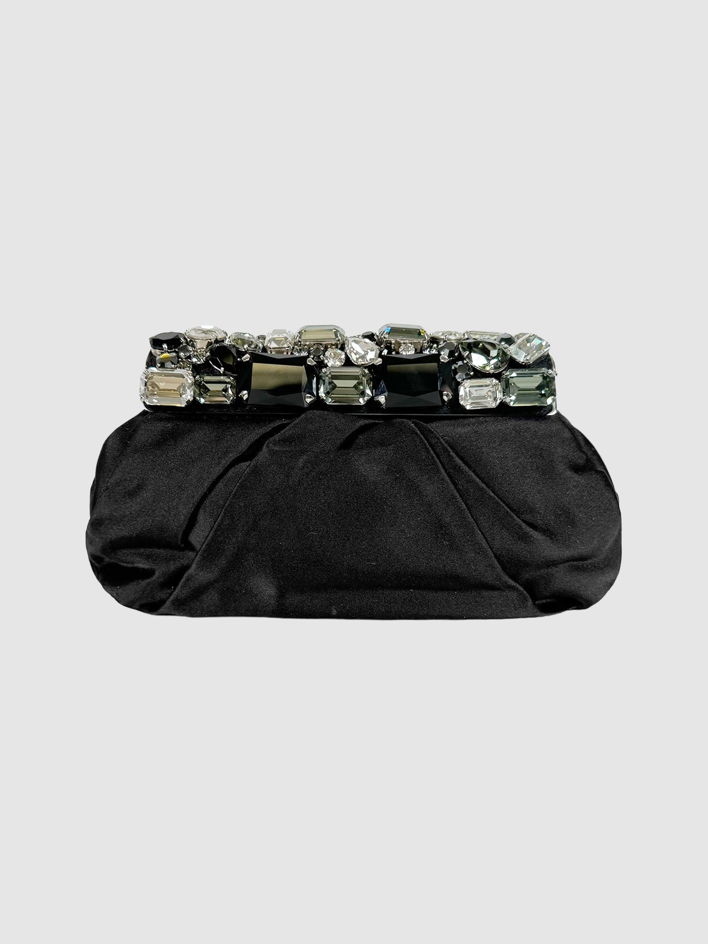 2010 Crystal Embellished Satin Clutch Pochette