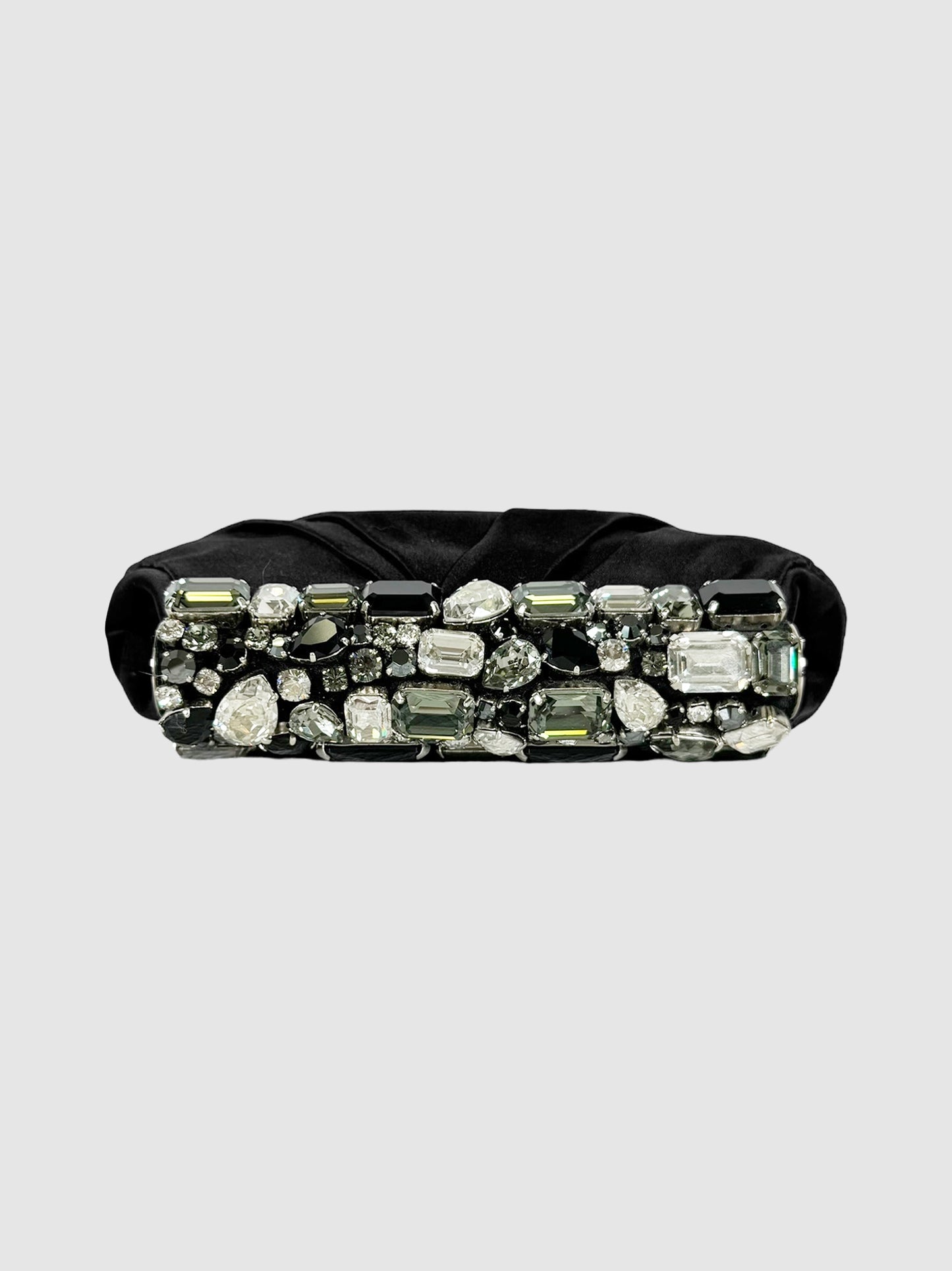 2010 Crystal Embellished Satin Clutch Pochette