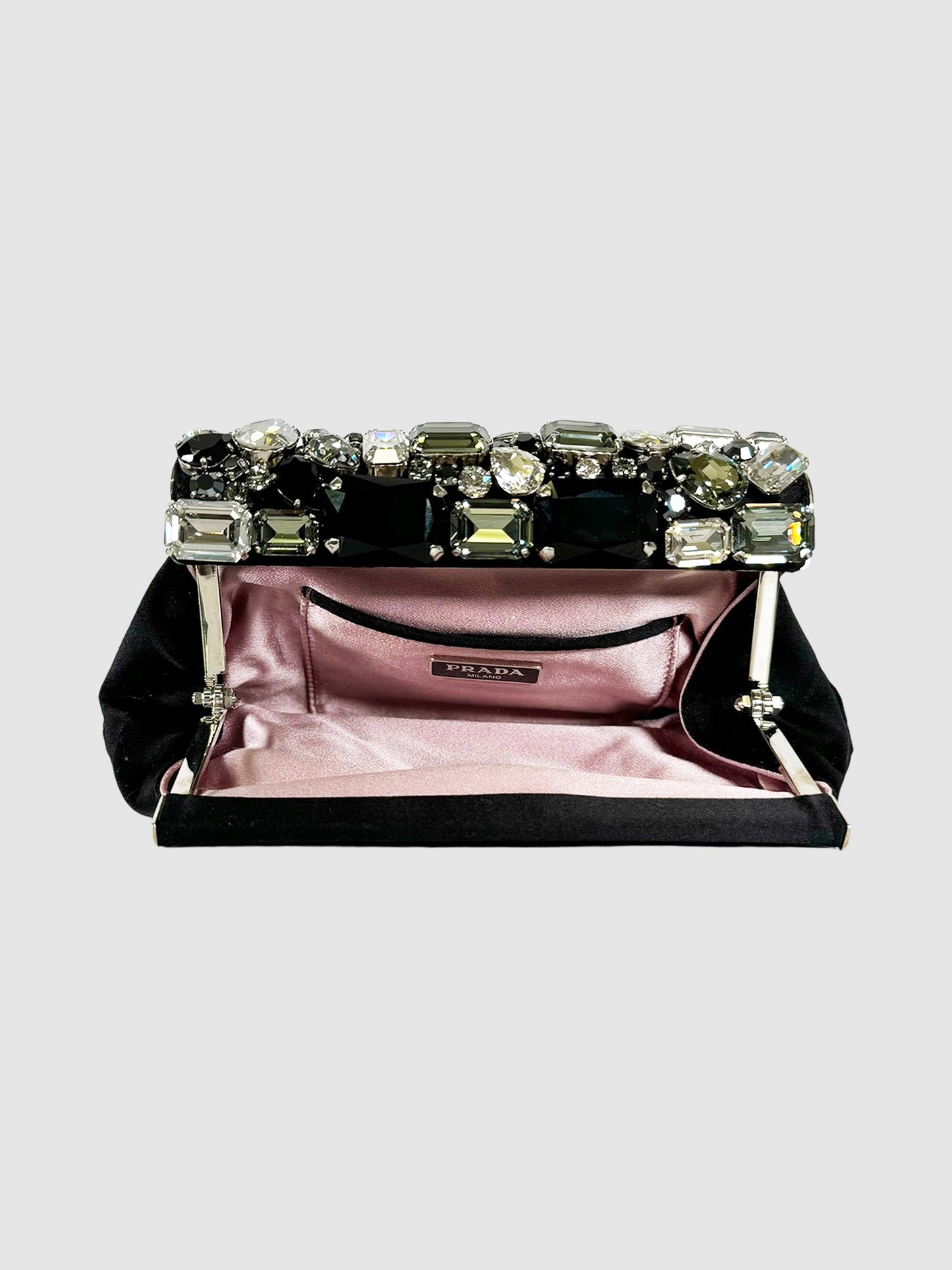 2010 Crystal Embellished Satin Clutch Pochette