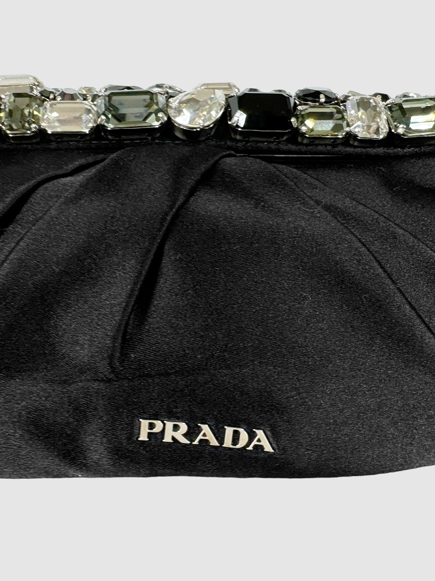 2010 Crystal Embellished Satin Clutch Pochette